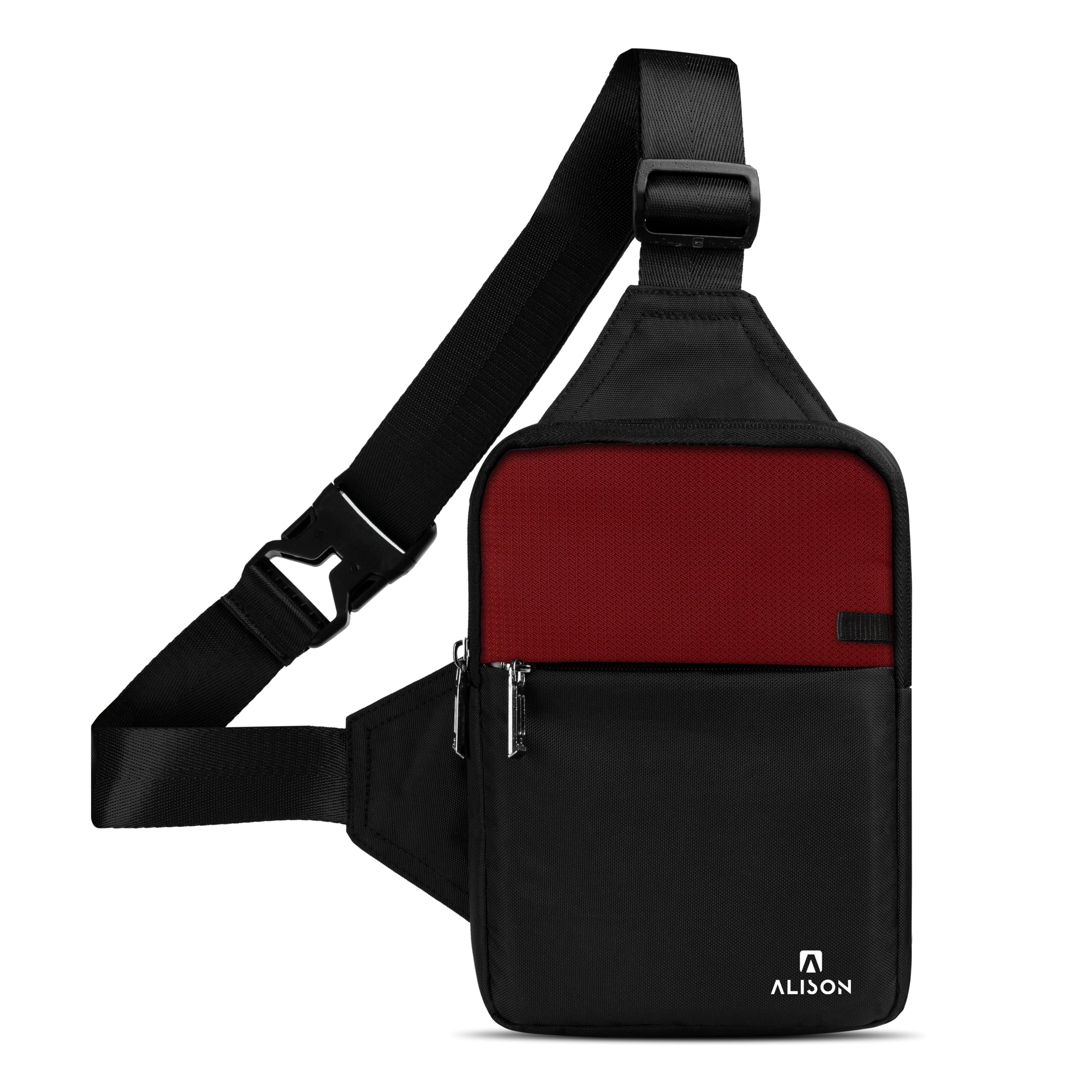 Sling Bag-Chest Bag for Men & Women - Small Passport Stylish Cross Body Travel Office Messenger One Side Shoulder Hand Bag comes with Padded & Water-resistant (Black)-image-5