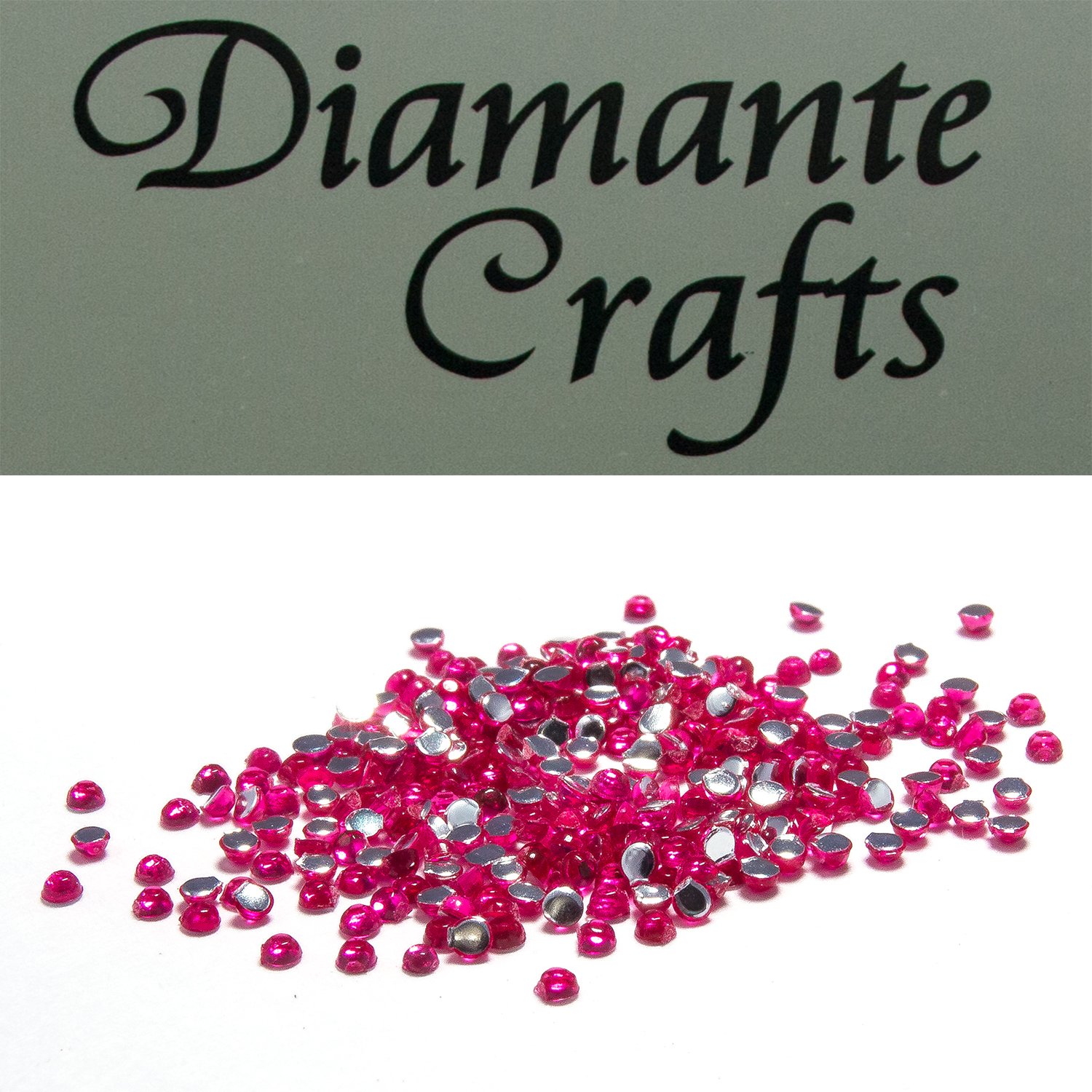 Diamante Crafts Pink 300 X 1Mm Diamante Loose Round Flat Back Rhinestone Craft Gems - Choose From 19 Colours - Created Exclusively For (Hot )