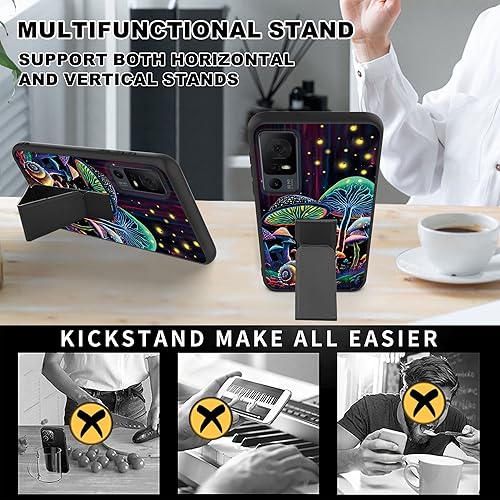 Miniatura 3 de Funda para TCL 40XL Tema de hongo caracol con protector de pantalla Funda desmontable para teléfono TCL 40 XL, funda protectora suave TPU elegante