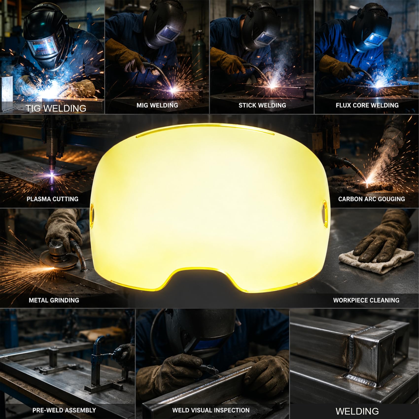 Paquete de 7 lentes de cubierta frontal ámbar reemplazables ESAB Sentinel A50 0700000803