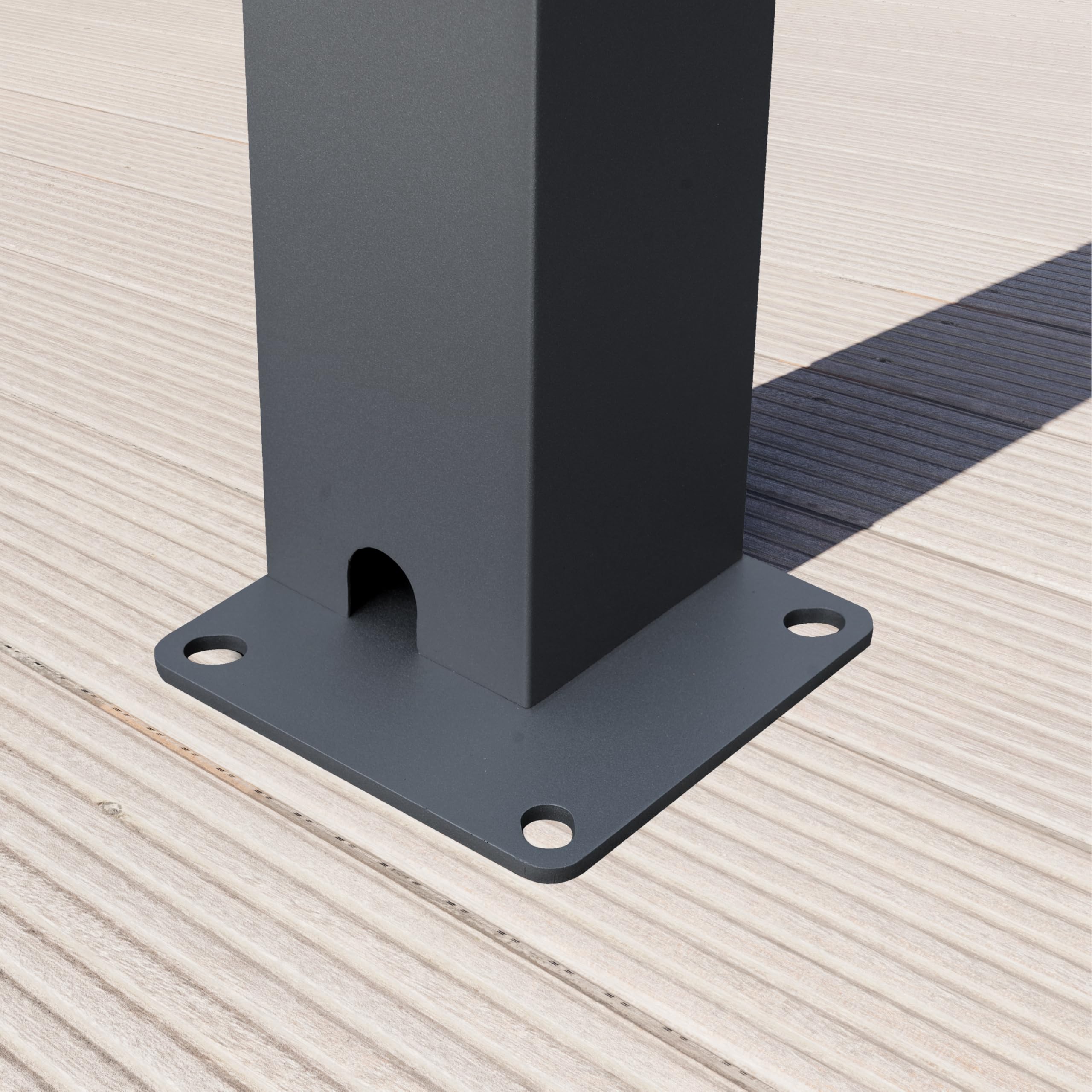 PRIMEYARD Pérgola 3x3 m Postes de Aluminio con Techo de Lamas de Acero pabellón de jardín Antracita