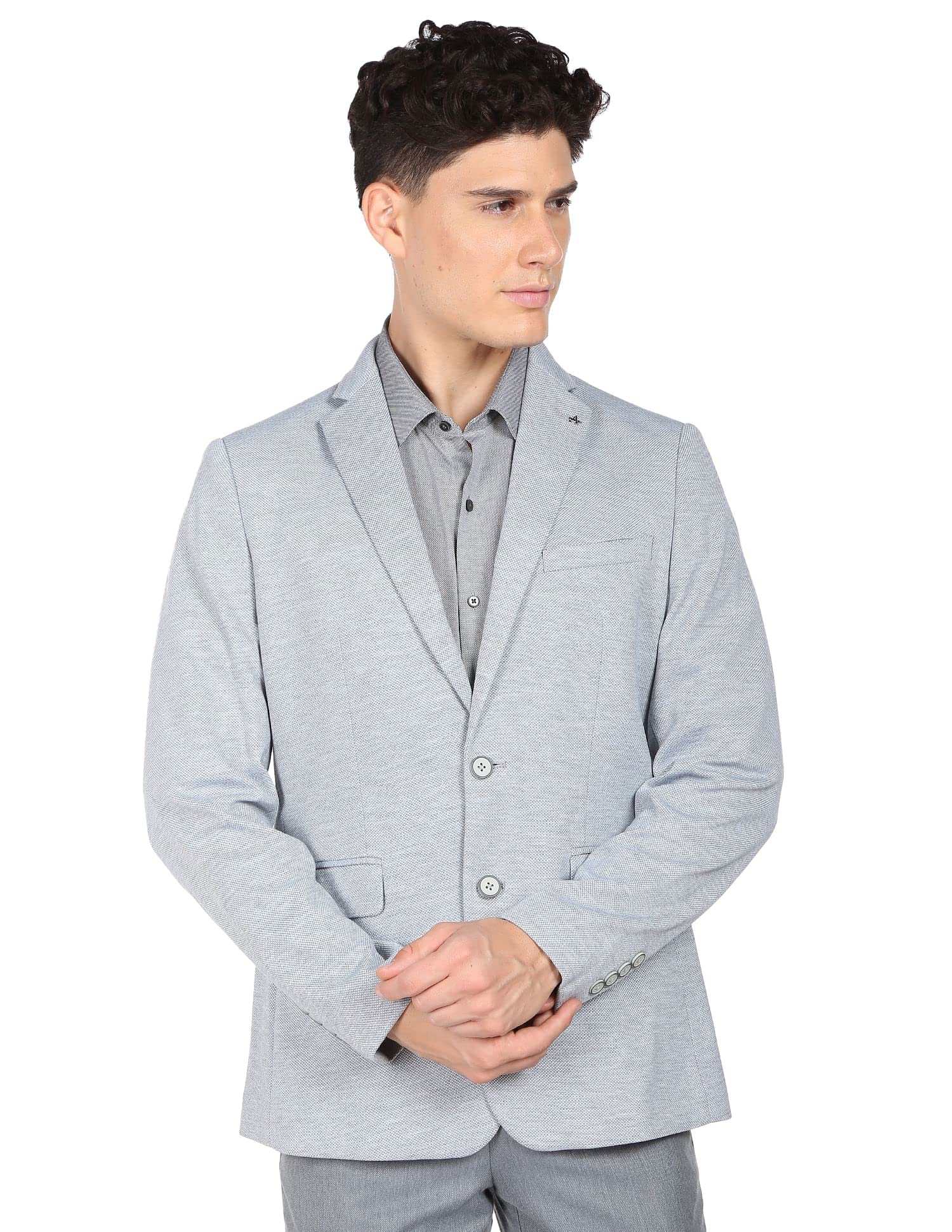 arrow Newyork Grey Mens Blazer Slim (AREB5095_Dk 40)-picture-38