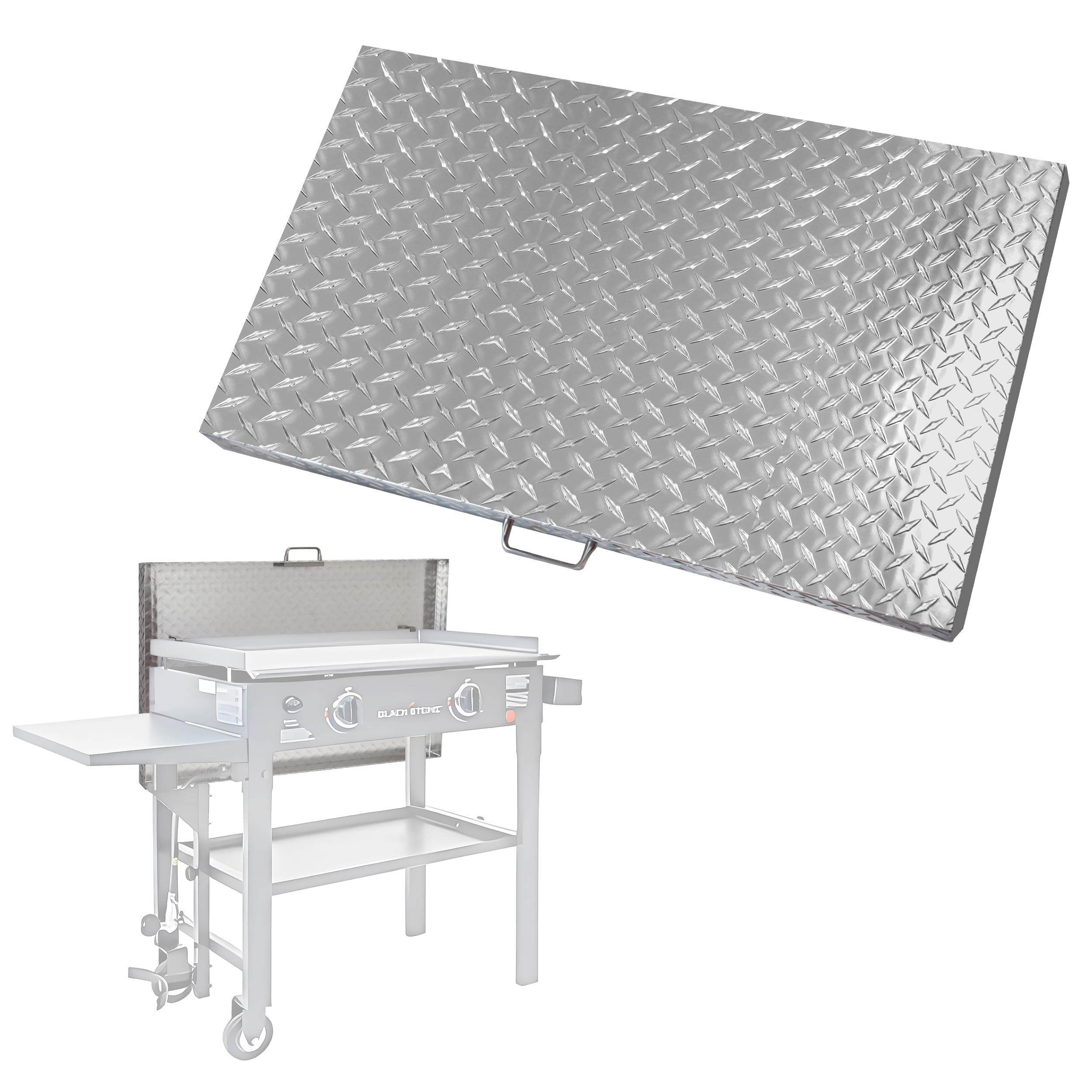 Blackstone 28 Inch Griddle Cover, Grill Hard Cover, Blackstone Griddle Accessories Cover, Flat Top Griddle/Grill Cover, Diamond Plate Aluminum Hard Cover