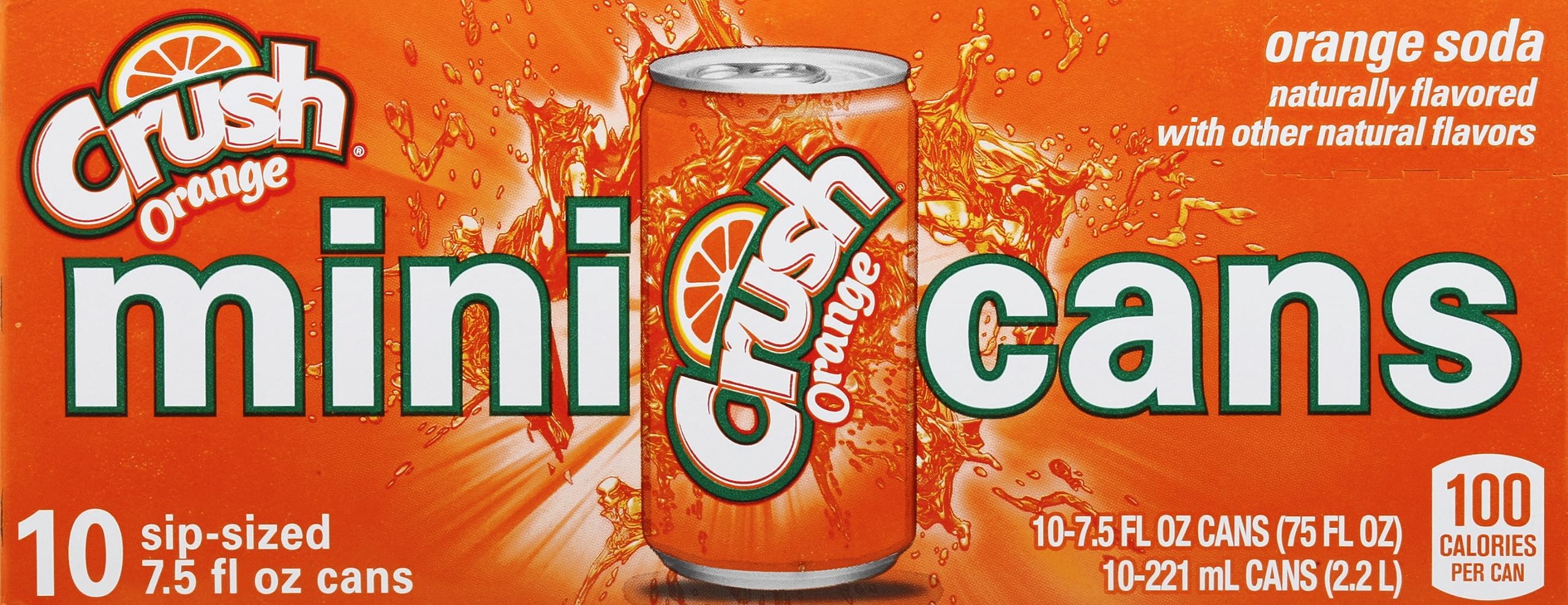 Orange Mini Cans, 7.5 Fl Oz, 10 Pack