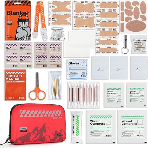 Miniatura 3 de RHINO RESCUE Mini botiquín de primeros auxilios ultraligero impermeable kit médico para senderismo, mochileros, ciclismo, viajes, vehículos