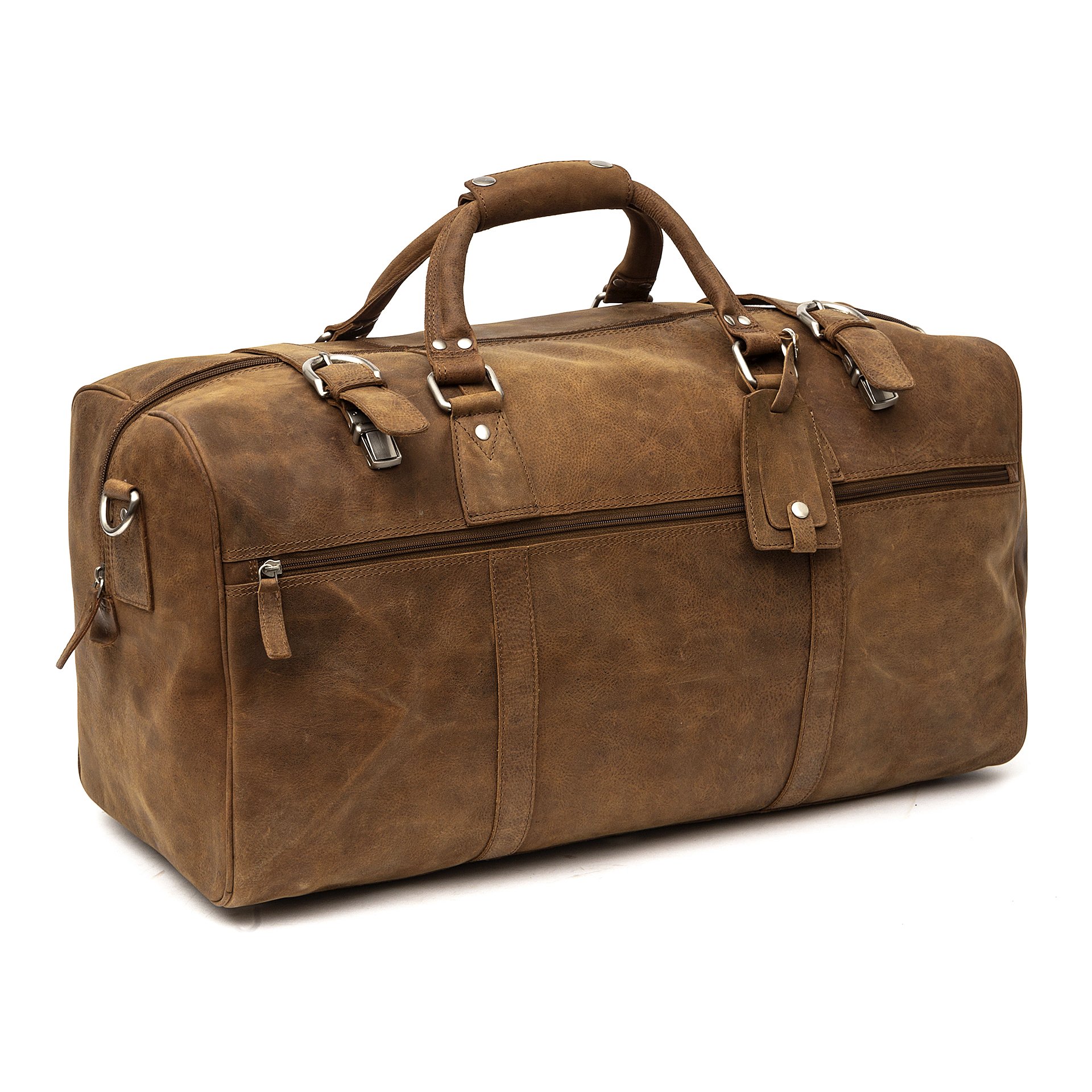 'Rome' Large Handmade Leather Holdall Duffle Travel Weekend Gym Cabin Bag