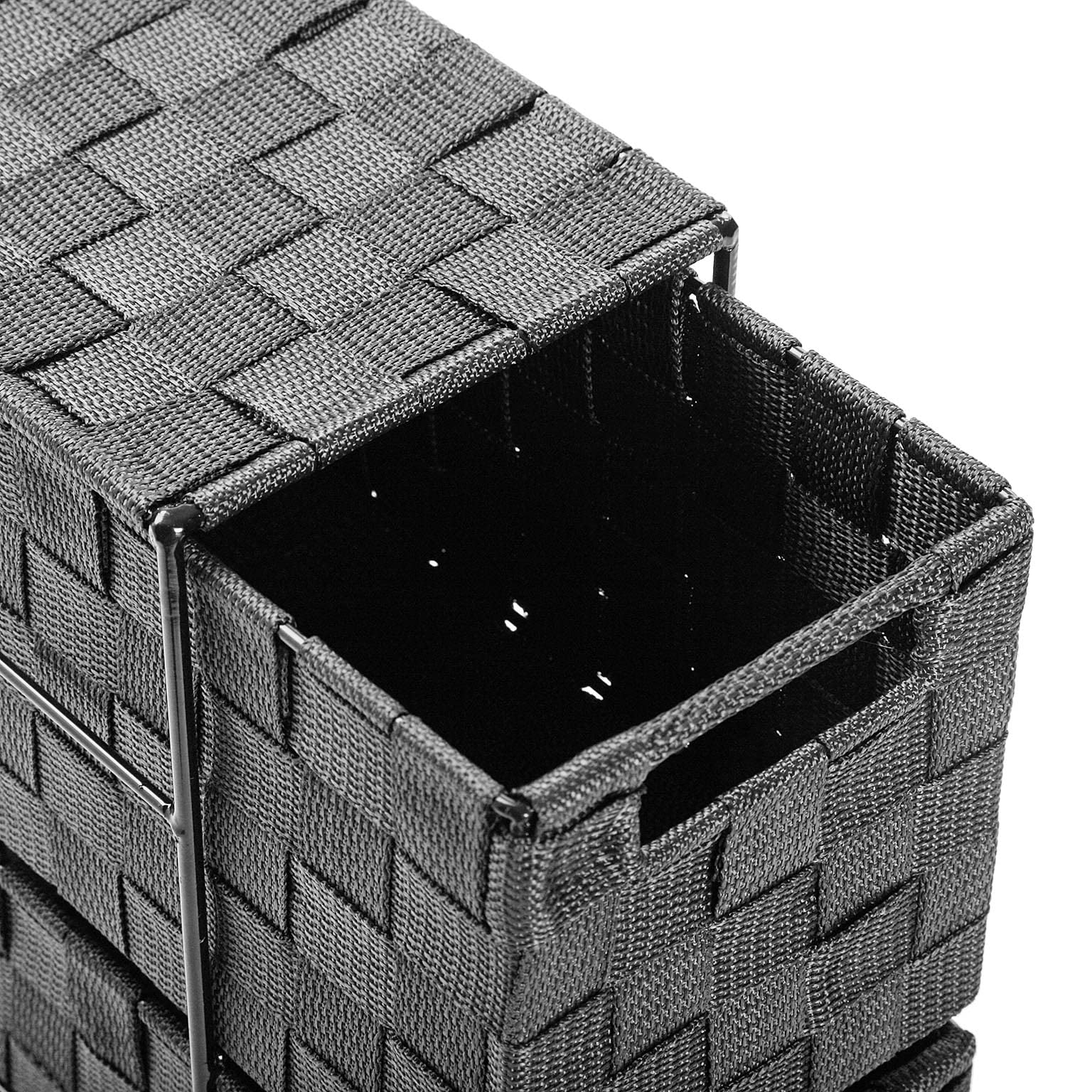 Versa Mannheim Mueble para el Baño Auxiliar, Cajonera con 3 cajones para organizar, Almacenaje Moderno y Divertido, Medidas (Al x L x An) 57 x 28 x 15,5 cm, Metal y Nylon, Color Gris Claro