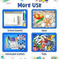 Vista 4 de Maitys 24 bandejas de plástico para arte, bandeja organizadora para manualidades, bandeja para servir, bandejas de arena apilables, para la escuela