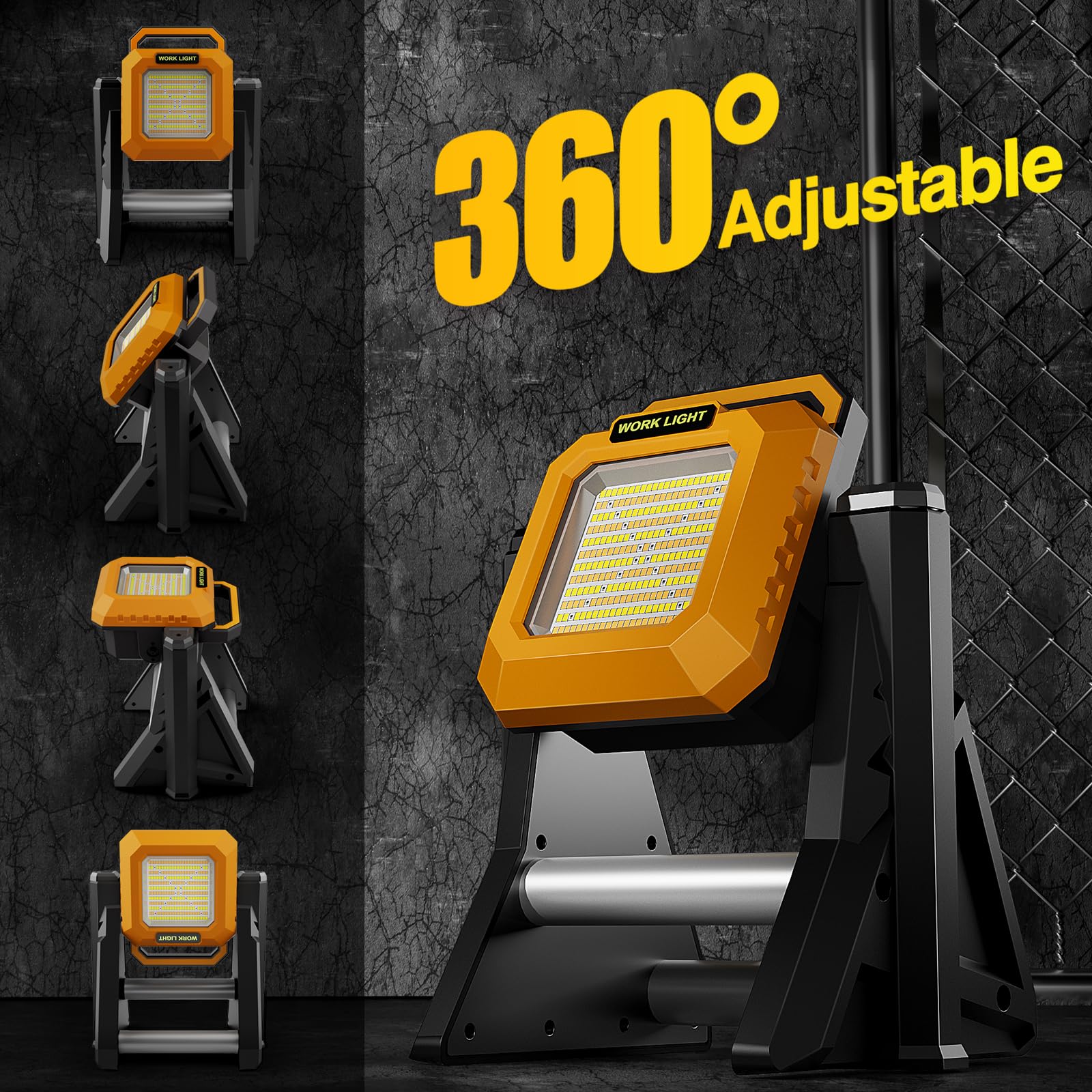 Faretto LED Ricaricabile 30W Da Cantiere - Luce Da Lavoro Portatile Impermeabile, 2400 Lumen Per Esterni, Giardino, Garage E Avventure - Foto 2