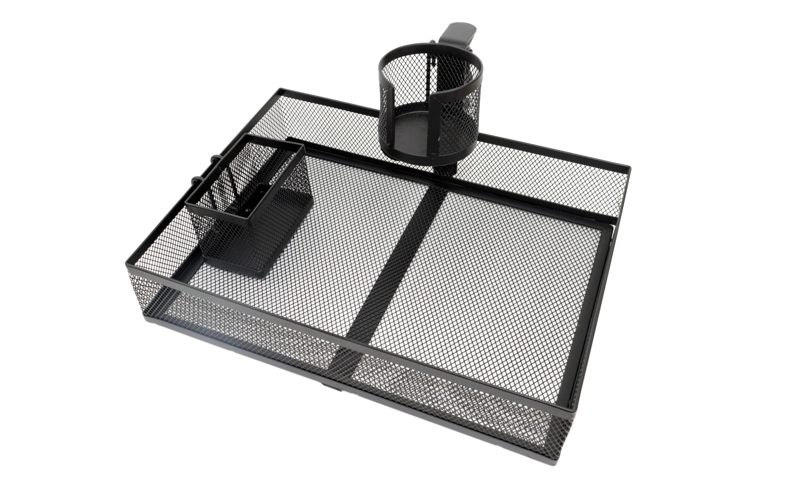 Organizer da scrivania con rotazione a 360 gradi, con supporto per telefono e tazza (340 x 250 x 70 mm)
