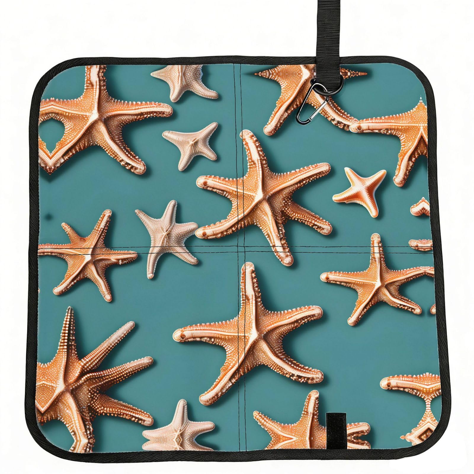 YGLHBDPBF Sea Shell Starfish Print Camping seat cushion,Foldable Sitting Pads,Save Backpack Space for Hiking