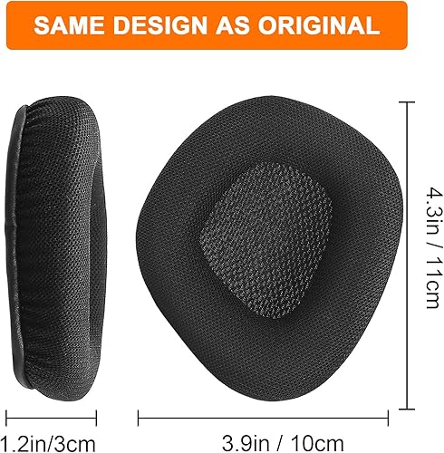 Miniatura 2 de Almohadillas de repuesto para auriculares Corsair Void y Corsair Void PRO RGB con cableinalámbricos para juegos con tela de malla negra, espuma