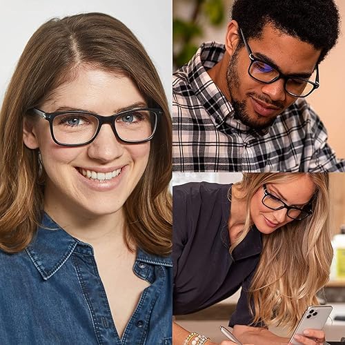 Miniatura 4 de Readerest - Anteojos de lectura con bloqueo de luz azul (negros, aumento de 3.75), para computadora, con lente reflectante fina, antirreflejo, para