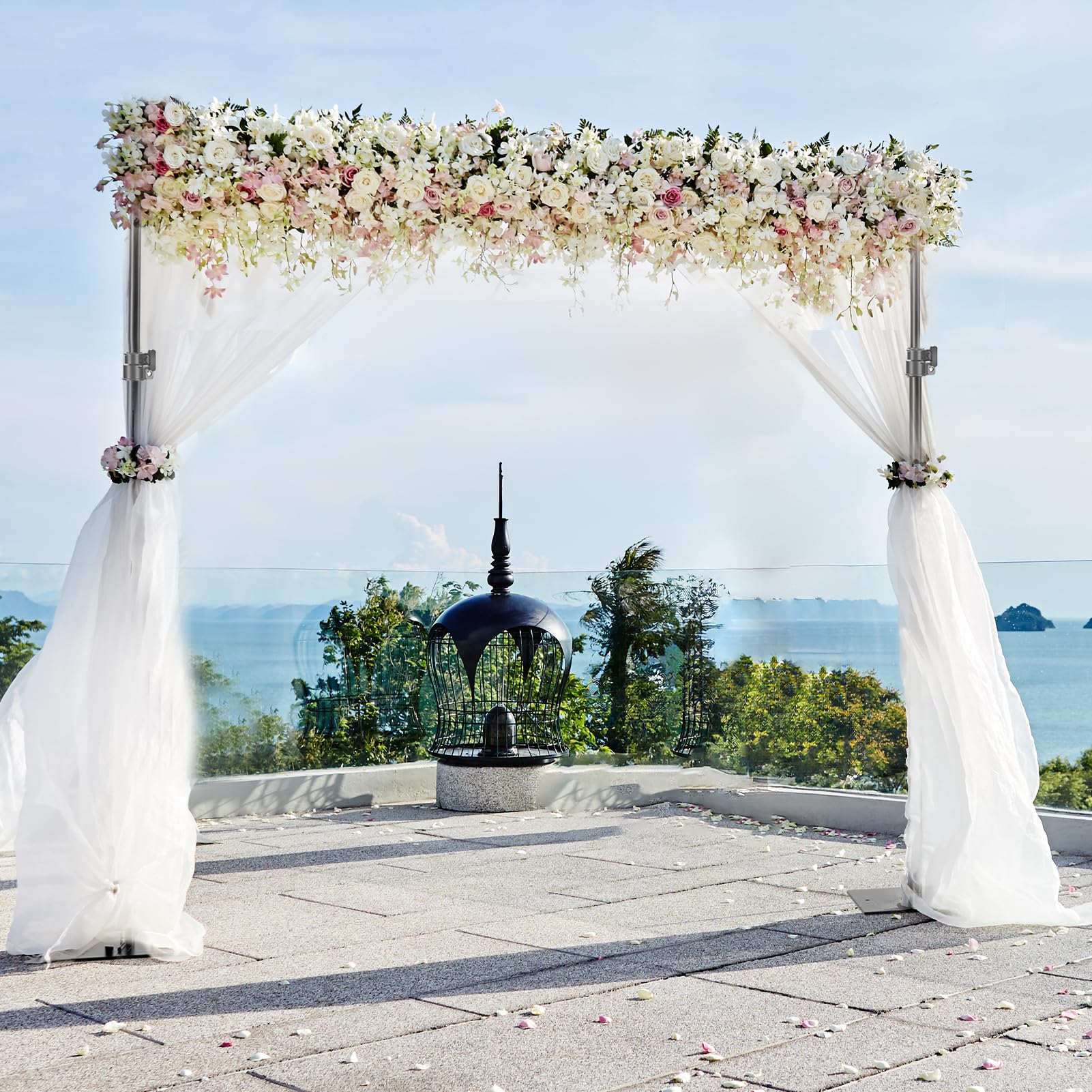 Supporto per fondale resistente, 2 m x 3 m, cornice regolabile con base in metallo, tubo e kit di supporto per cabina fotografica, video, studio, decorazione, matrimoni, feste di compleanno,