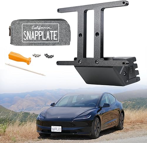 Miniatura 8 de + (Modelo S) Soporte para placa frontal  Fuerza optimizada, antirrobo, extraíble, altura ajustable, fabricado y patentado en Estados Unidos  para