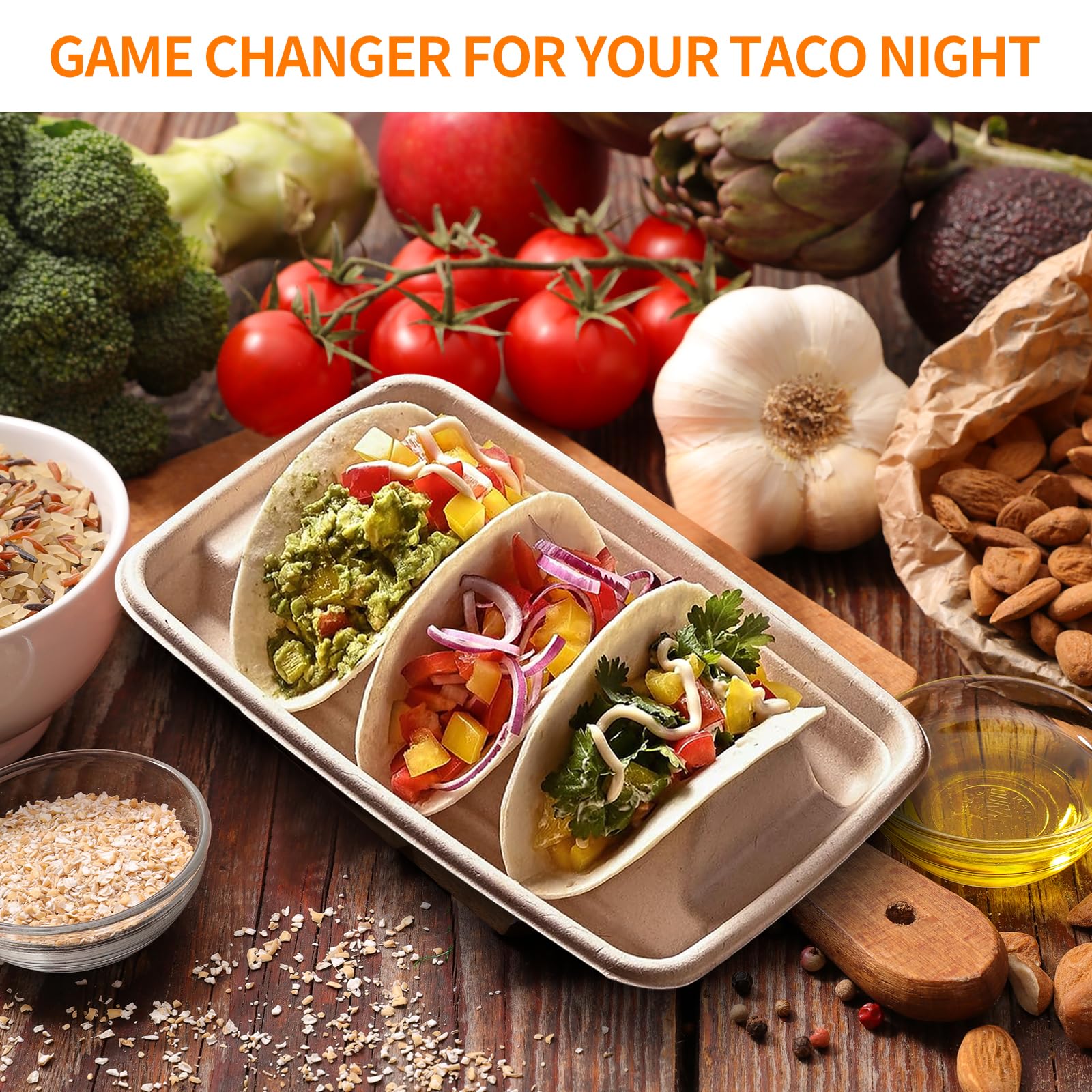 Taco Halter Mit Deckel - 50 Stück Für Partys & Fiestas