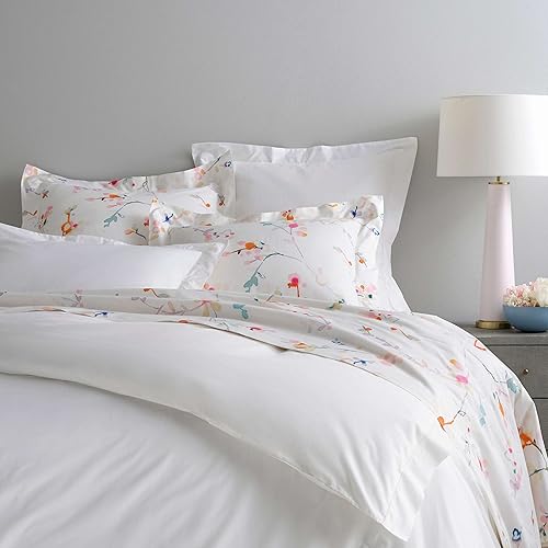 Miniatura 4 de Pine Cone Hill Funda nórdica blanca con punto vainica clásica, tamaño estándar, patrón sólido blanco