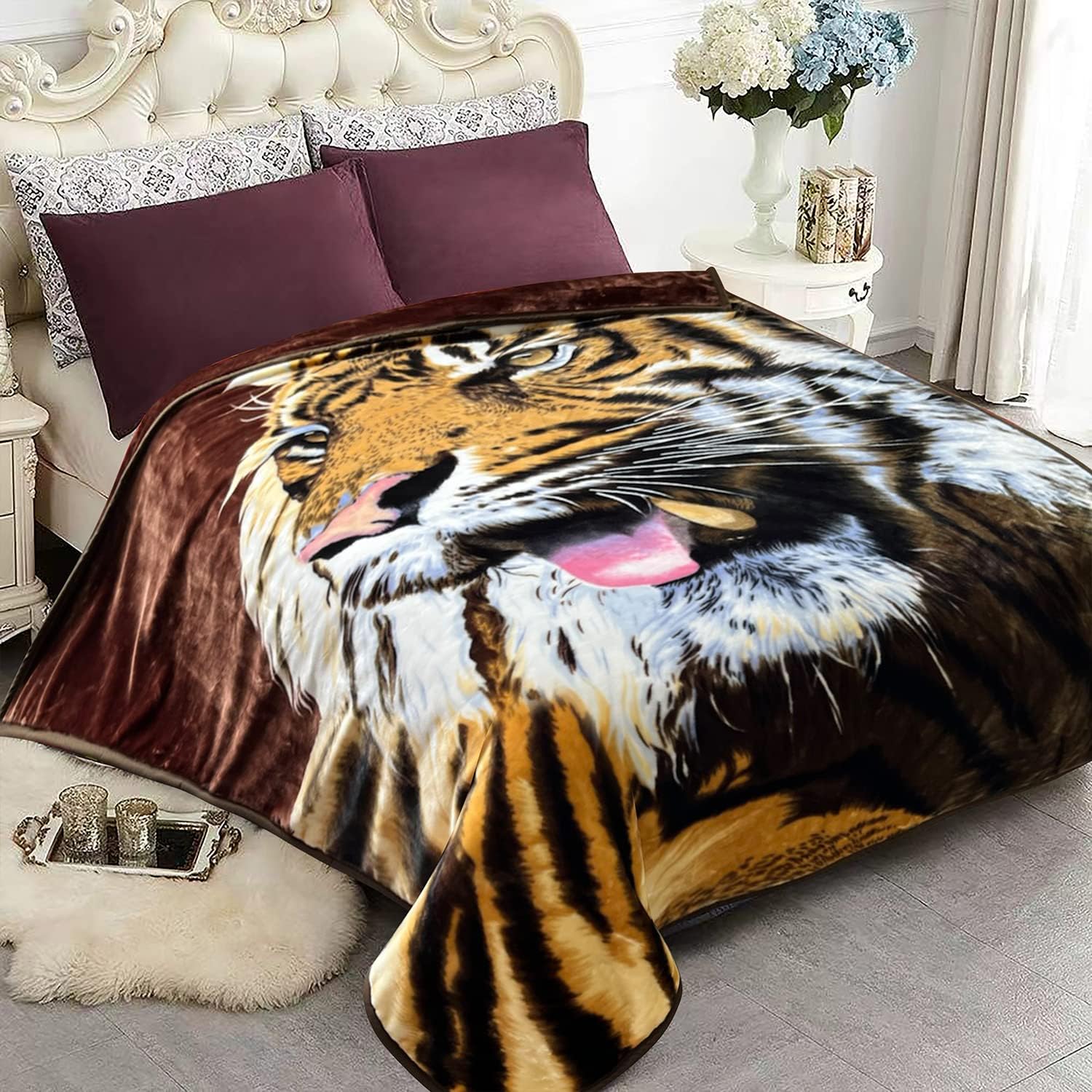 JYK Heavy Korean Faux Mink Fleece Blanket, 5 LB 2 Ply