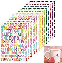 1764 Stücke Buchstaben Aufkleber,14 Blätter Selbstklebendes Vinyl Buchstaben Zahlen Kit, Bunte Klebebuchstaben Aufkleber,für Postfach,Schilder,Adressnummer,DIY Scrapbooking,Dekorationskunst