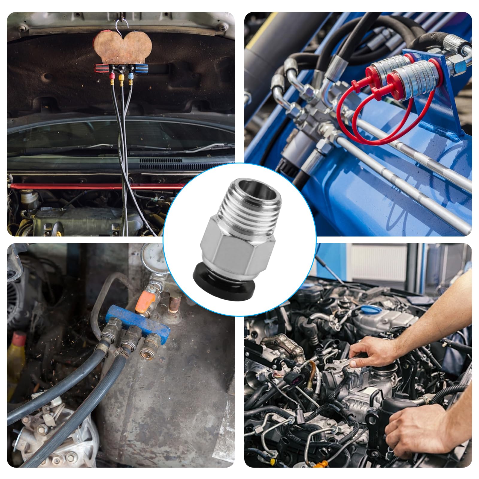 12 szt. Złącze pneumatyczne PC4-M10, złącza pneumatyczne PC4-M10, szybkozłączki gwintowane M10 proste pneumatyczne złącze, złącze węża PTFE do drukarki 3D wytłaczarki