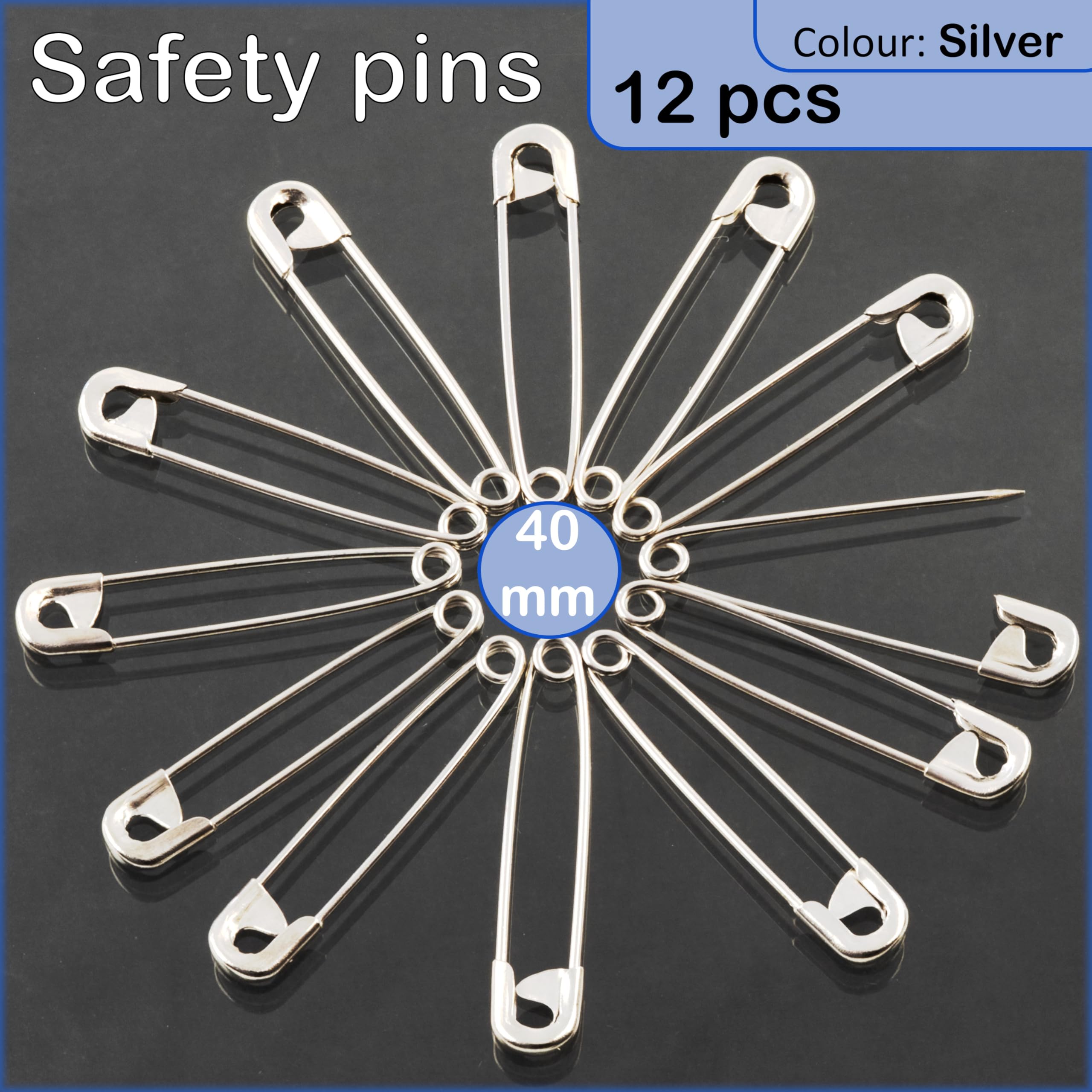 Épingles De Sûreté à Nourrice – Lot De 12, Argent, 28 Mm, Pour Couture Et Créations