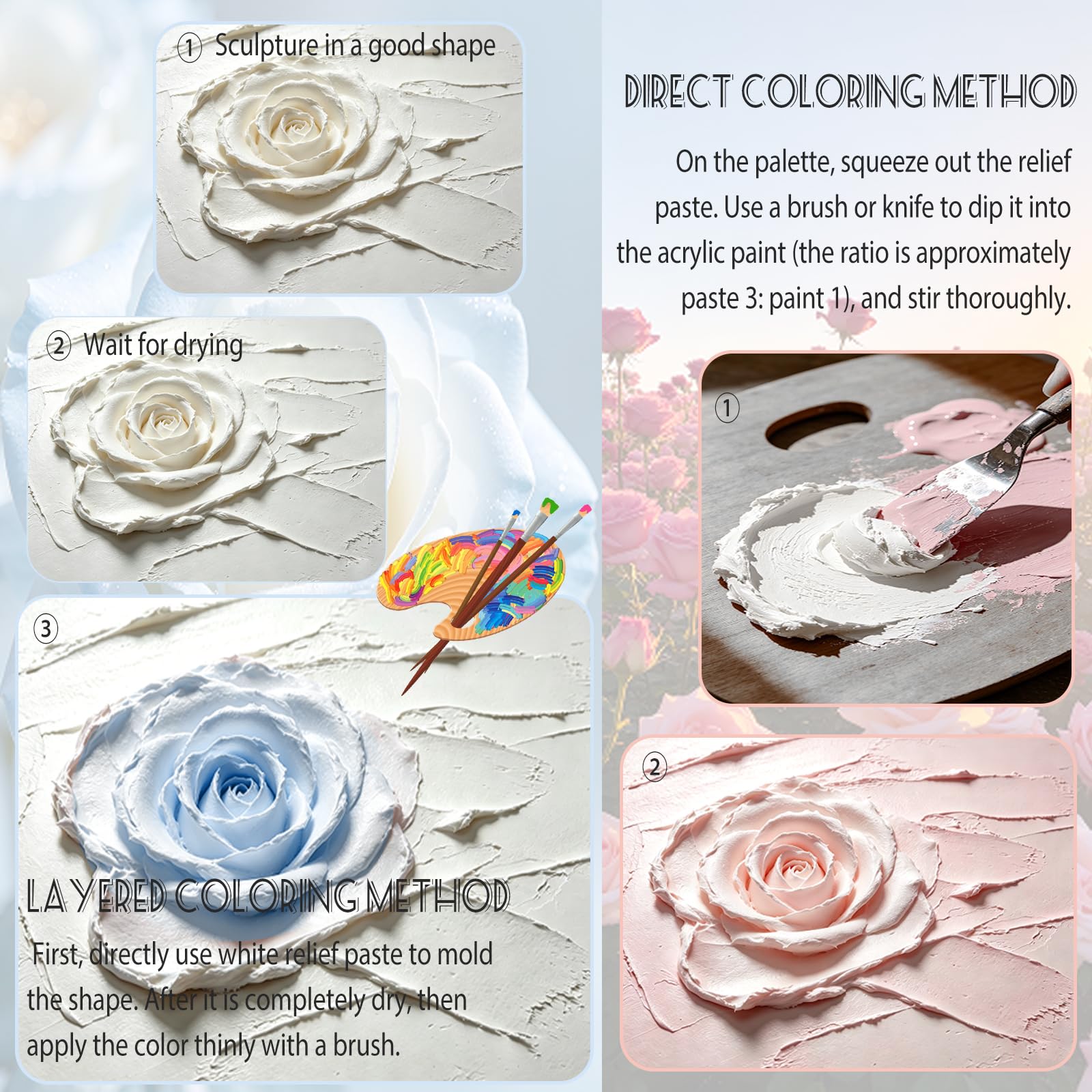 Pasta Texturizzata Acrilica Professionale 2000ml (3600g), Alta Densità, Pasta Strutturante per Pittura su Tela, Progetti Artistici Fai Da Te, Texture 3D e Strati Spessi, Materiali per Arte