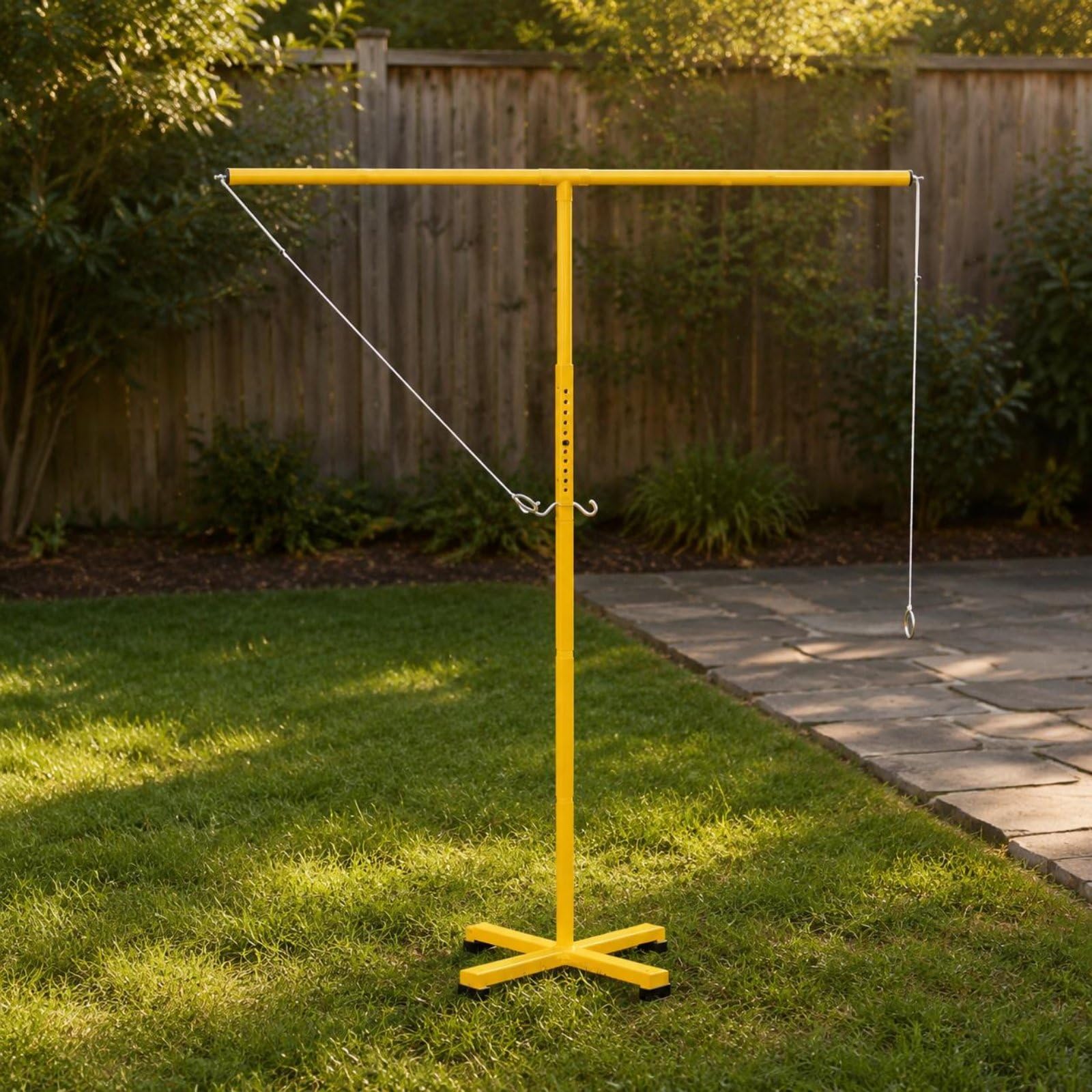 Outdoor Ringwurfspiel Metallischer Wurfrahmen Ringziel Ständer Spielrahmen Zerlegbar Einfach zu Tragen Distanzvariabel Steckverbindung für Kinder Erwachsene Garten Veranstaltungen