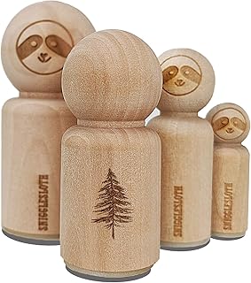 Hand Drawn Sketchy Christmas Evergreen Tree Rubber Stamp for Stamping Crafting Planners - 3/4 Inch Small