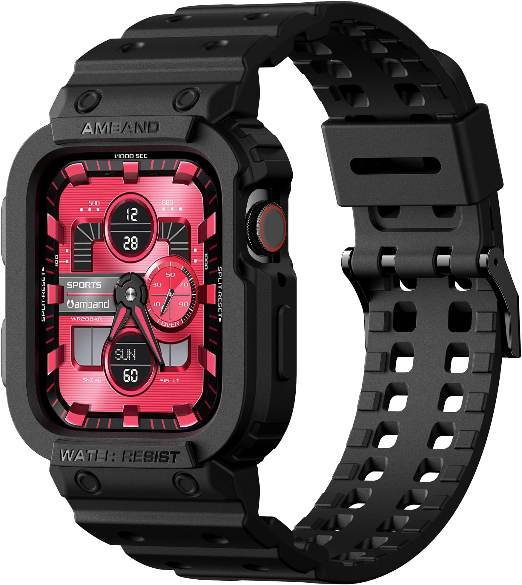 E1 Sport Case Band for Apple Watch Ultra 3/2/1 & SE 3/2/1 & Series 11 10 9 8 7 6 5 4 3 49mm 46mm 45mm 44mm 42mm 41mm 40mm 38mm, Shockproof & Scratch Resistant Rugged Bumper for Men Women