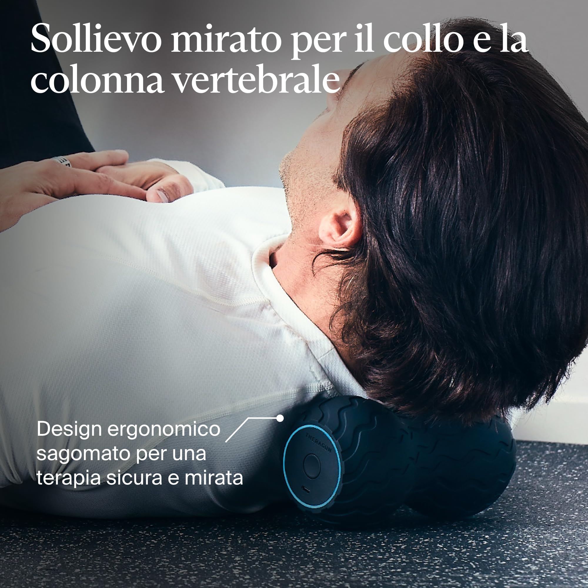 Theragun Wave Duo | Rullo Massaggio Muscolare | Progettato ergonomicamente per schiena, colonna vertebrale e collo | Connettività Bluetooth