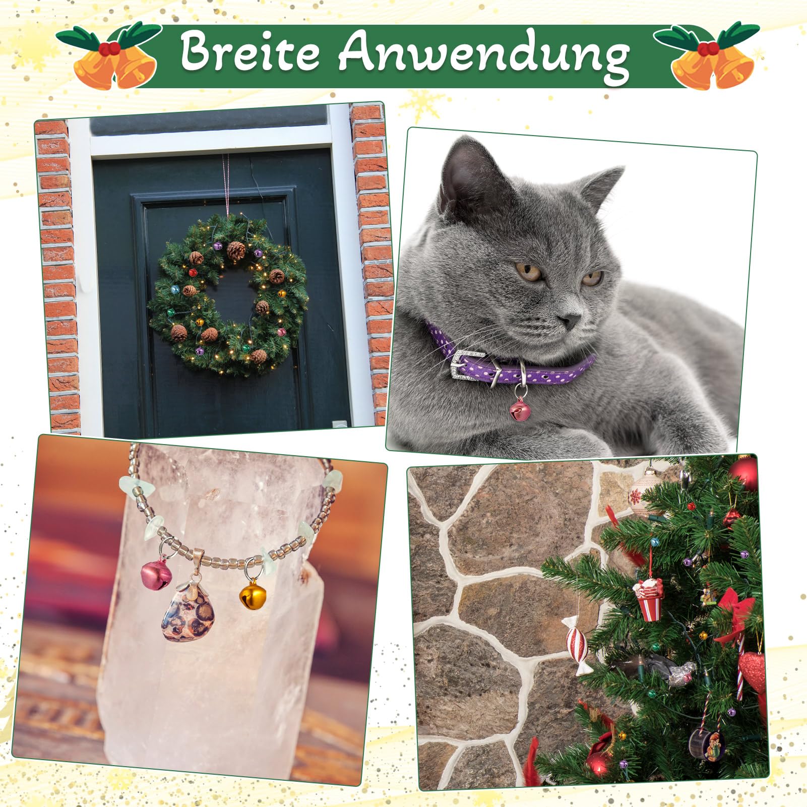 Lv.life Mini Clochettes 300 Pièces Petites Cloches Bricolage Mini Minuscules Cloches De Fer Avec