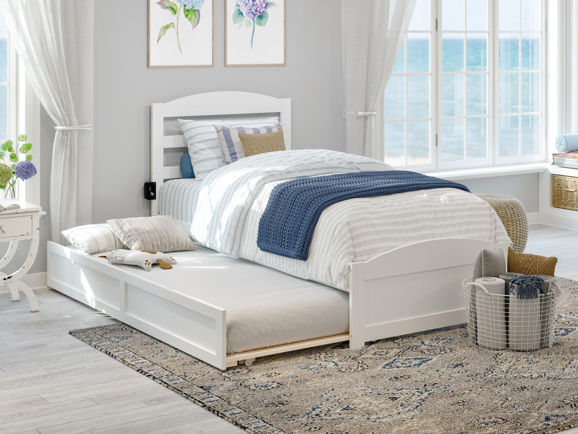 Letto a Castello con Scrivania Estraibile 6070 Colore Bianco Celeste
