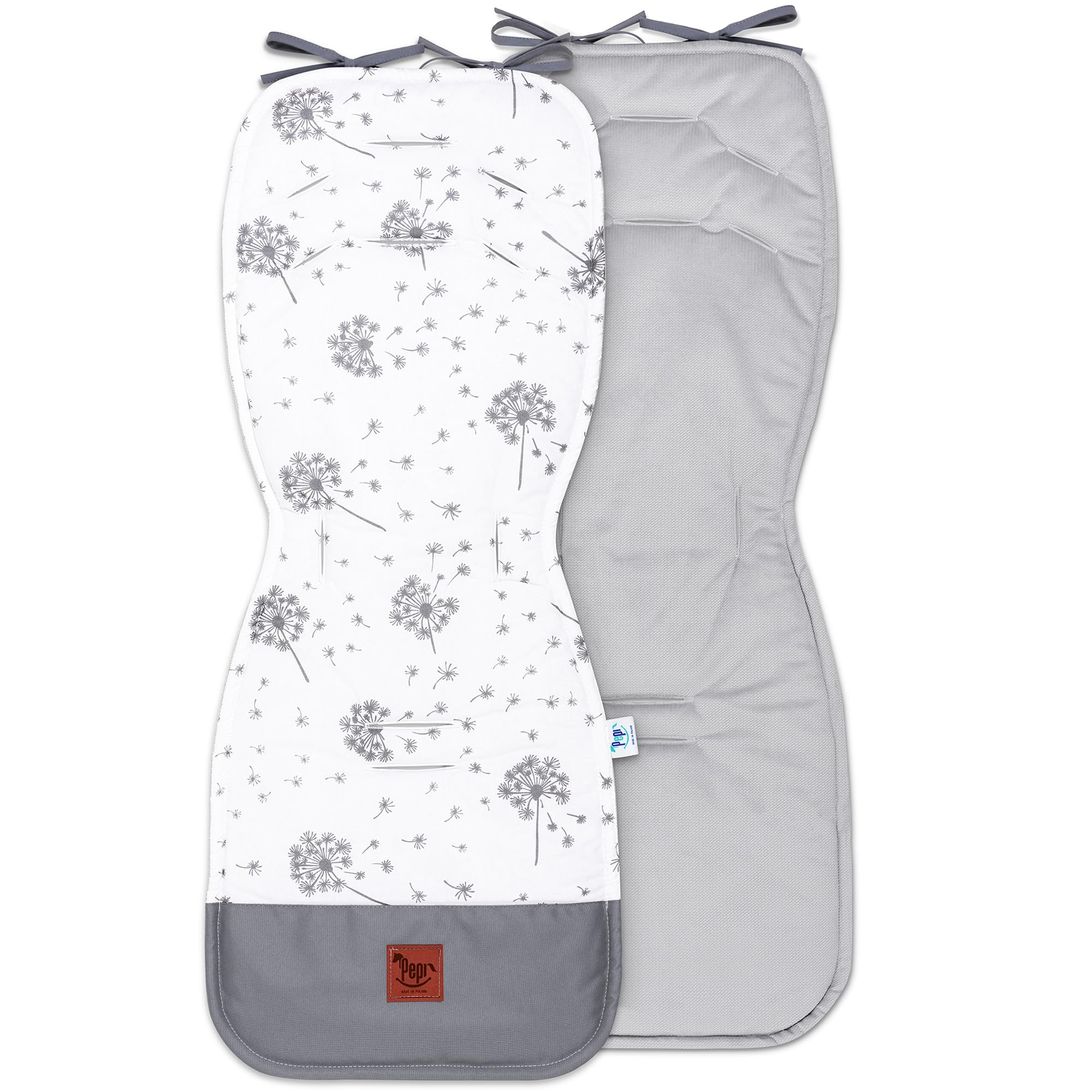 Pepi Double-Sided Pushchair Seat Cover 33 x 85 cm, Seat Cover Buggy 100% Cotton, Pram Insert 6 Holes for Seat Belts