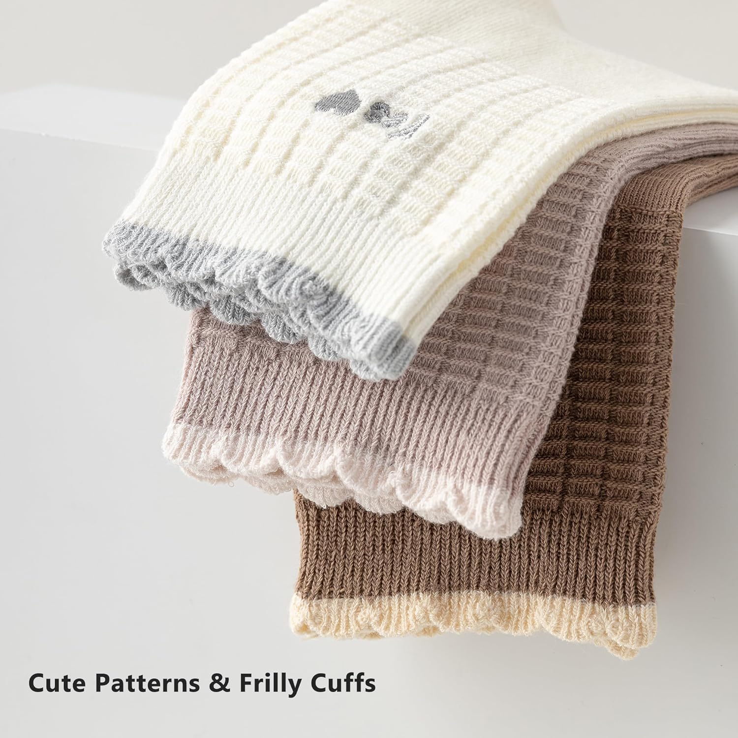 Mcool Mary Womens Socks, Ruffle Turn-Cuff Casual Ankle Breathable Cool Knit Cotton Lettuce Crew Frilly Sock 6 Pack - Image 6