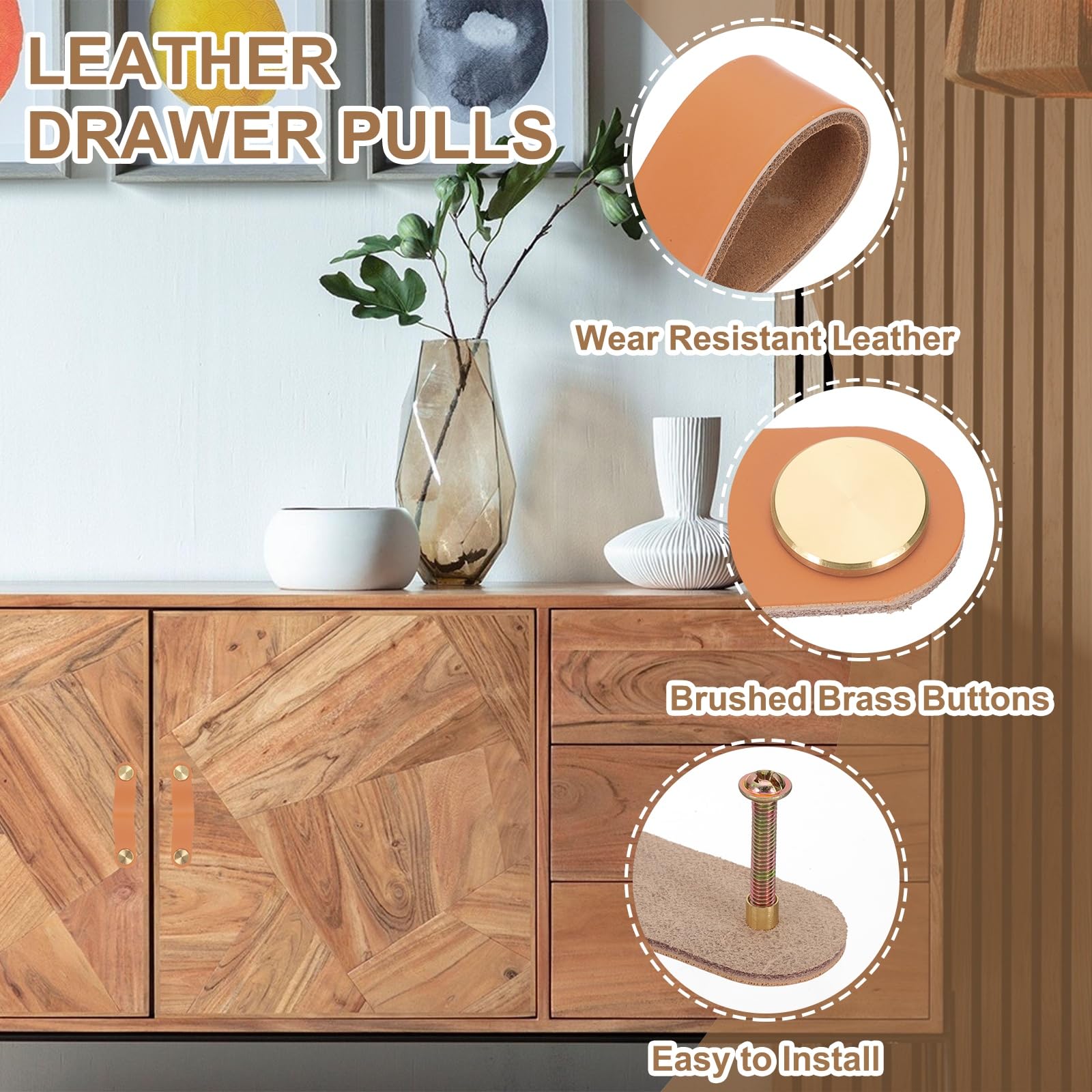 PATIKIL Leather Drawer Pulls - Image 3
