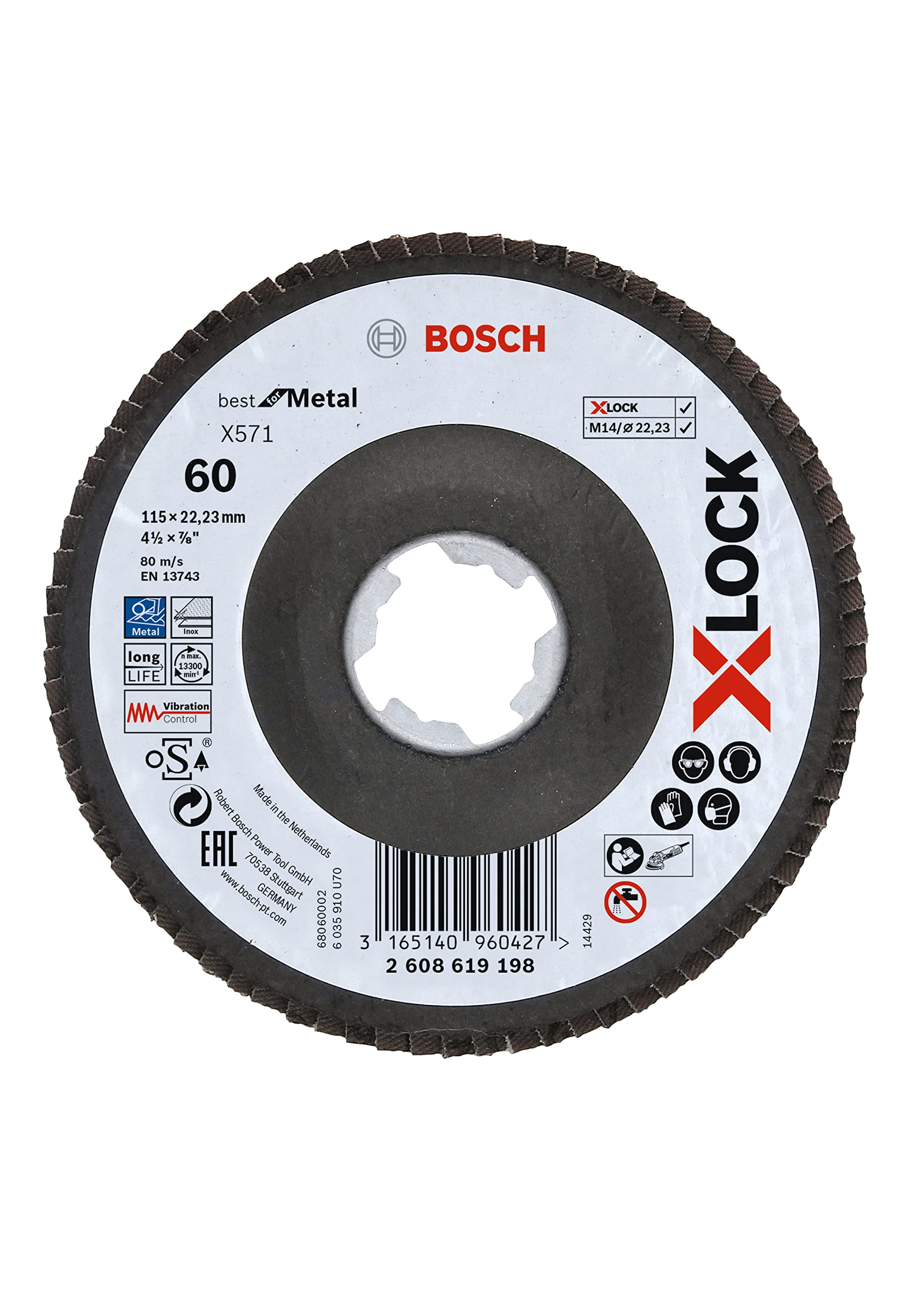 Bosch Accessories, Professional X-LOCK Ensemble système Kit universel et mini broyeur GWX 750-115 X-LOCK, pour Multi Matériel, Métal, Céramique, Ø 115 mm, Accessoire Meuleuses Angulaires