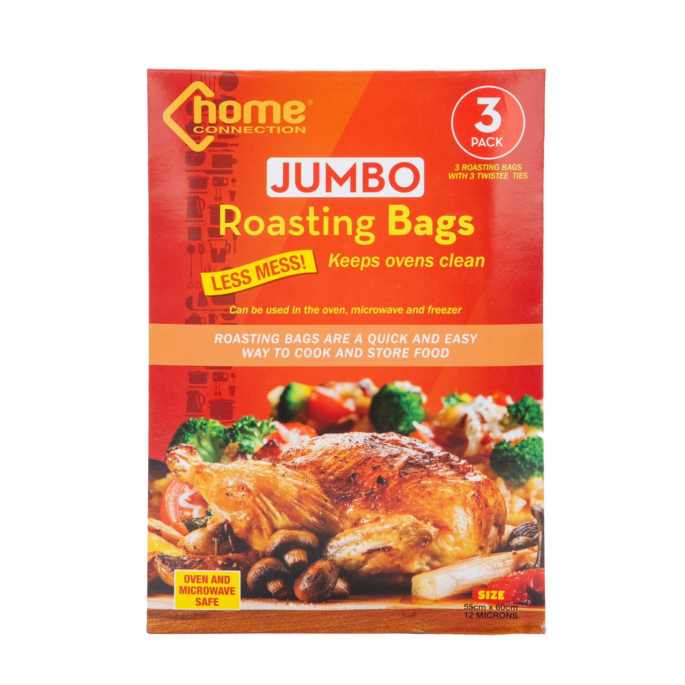Pms Vfm - Oven Roasting Bags, Microwave Or Freezer, Jumbo Size, Suitable For Chicken, Turkey, Lamb And Beef, Tin Foil Replacement, Christmas Roast Turkey Crown, Freezer Bag, 3 Pack