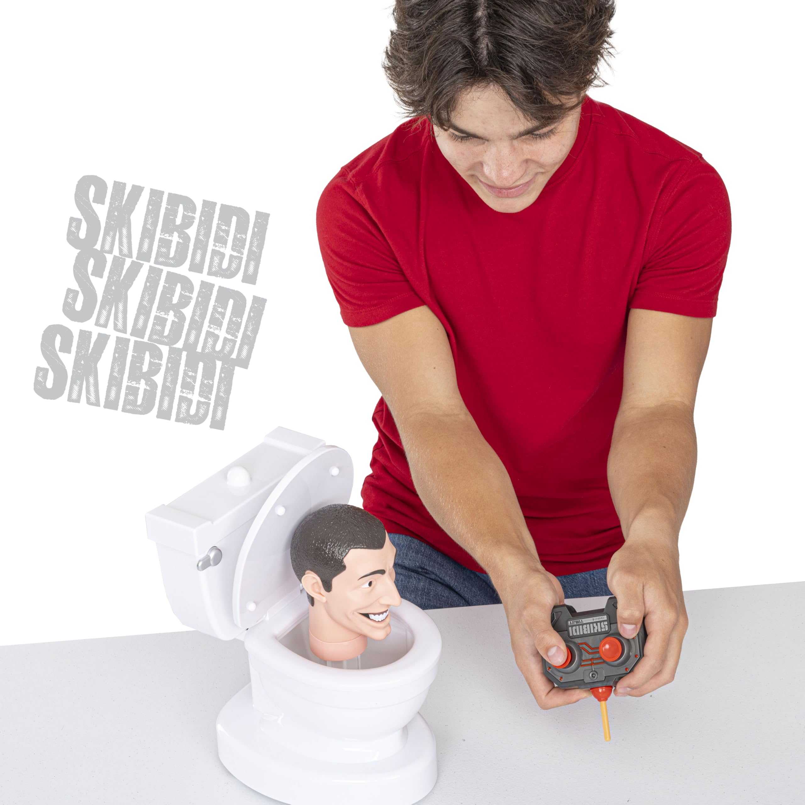 SKIBIDI Toilet Deluxe Toilet RC, YouTube Animation Sensation, pilot zdalnego sterowania, figurka akcji, oficjalnie licencjonowany gadżet toaletowy