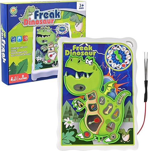 Juego de mesa de operación de dinosaurios para niños de 3 a 8 años con pinzas y piezas de juego divertidas, para 1 o más jugadores