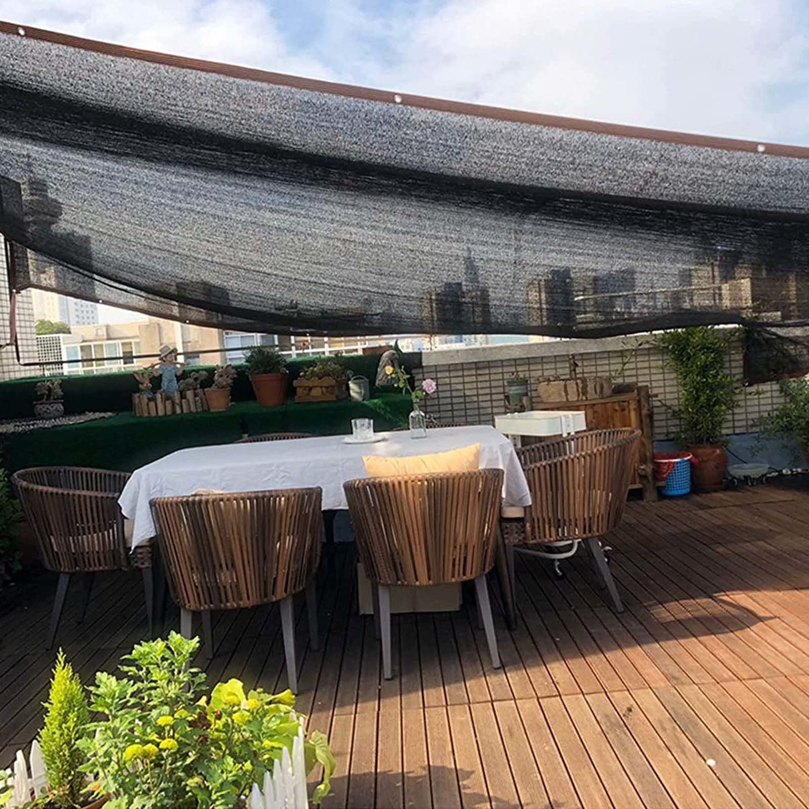 Schwarzes Schattentuch für Auto & Garten, UV-beständig, 85 % Sonnenschutz, 1,5 x 4 m, perfekt für Gewächshäuser, Terrassen und Pflanzenschutz