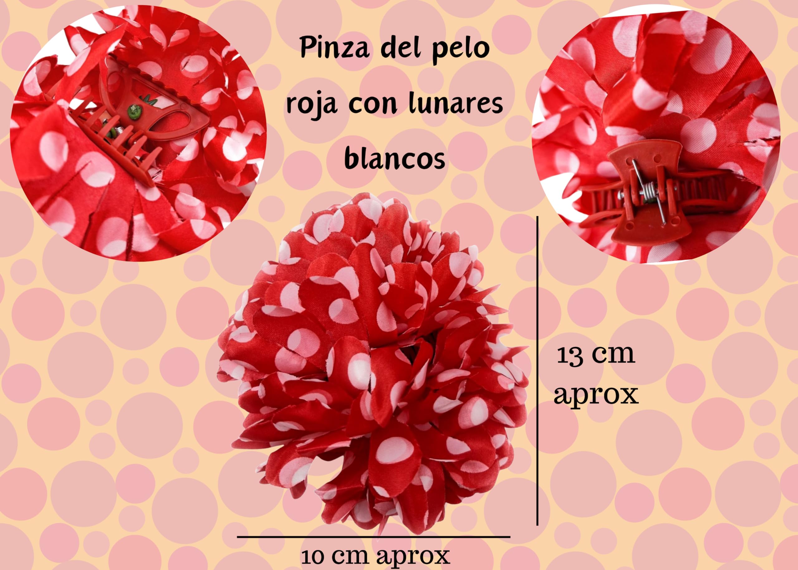 Mantón de Manila con Accesorios: Mantón de Manila con Flores Bordadas, Pinza Pelo Flor, Collar, Pulsera y Pendientes Flamencos y Pulsera de Tela.