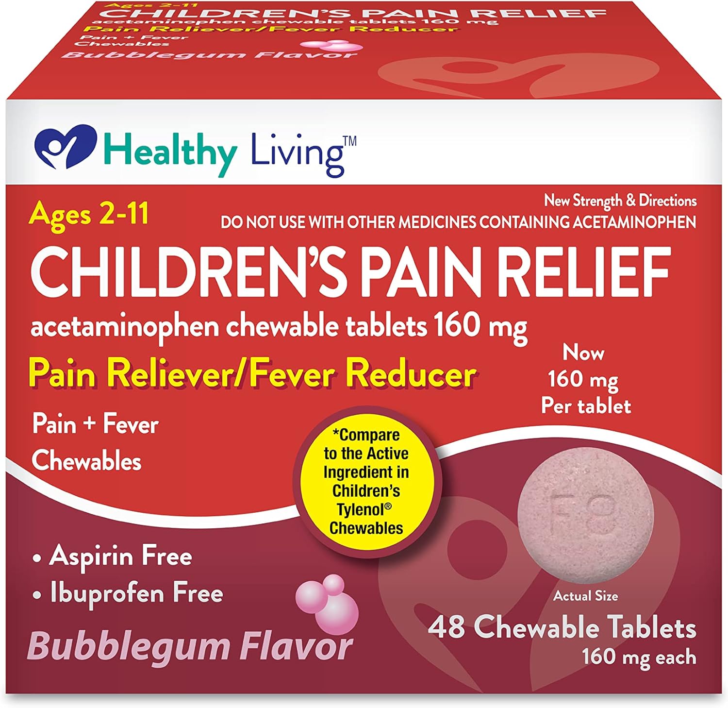 Healthy Living Children's Pain Reliever & Fever Reducer Acetaminophen Chewable
