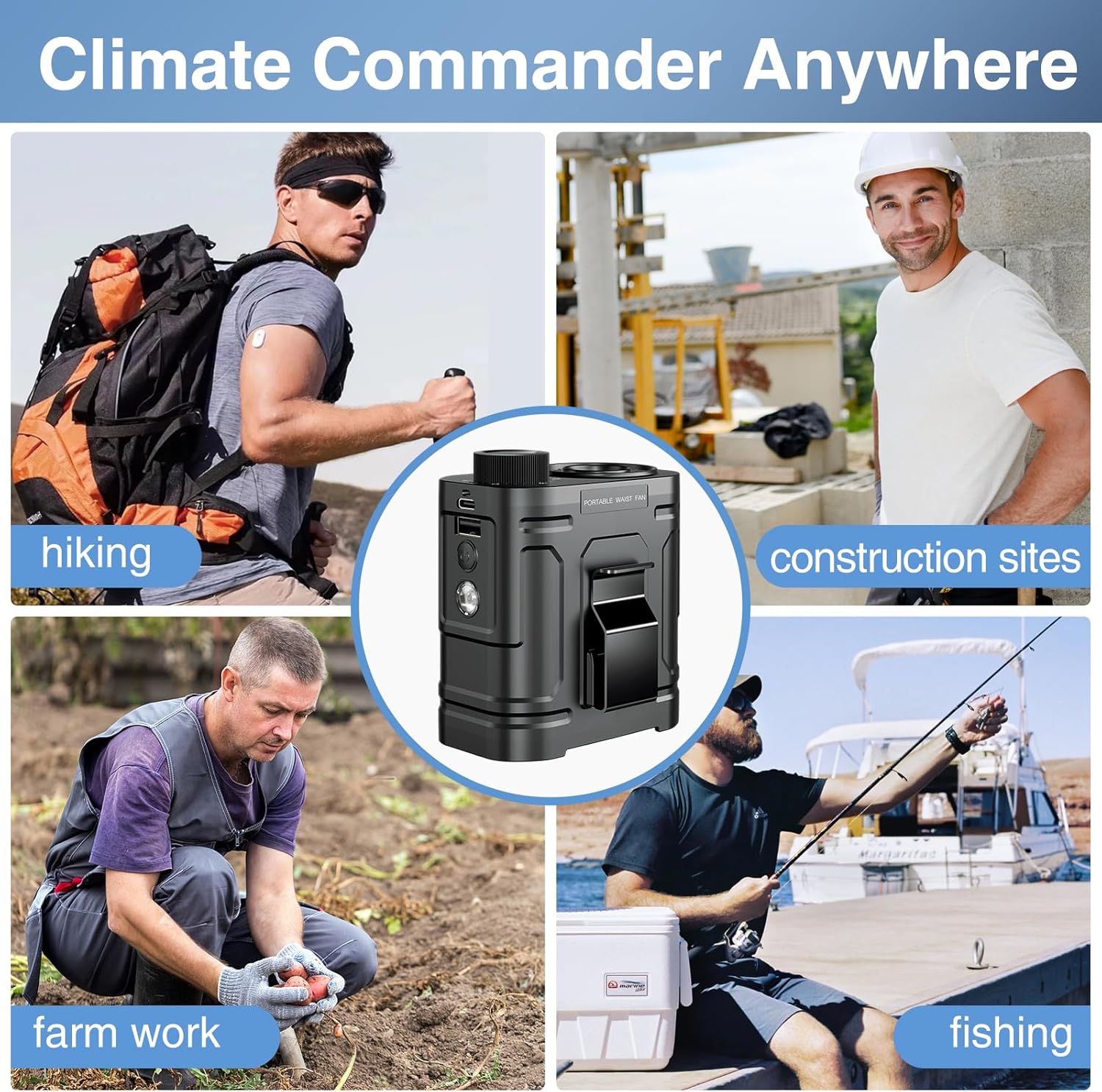 Trustnice Save $17.9 to Get 10000mAh Rechargeable Waist Fan and Backseat Car Fan Together