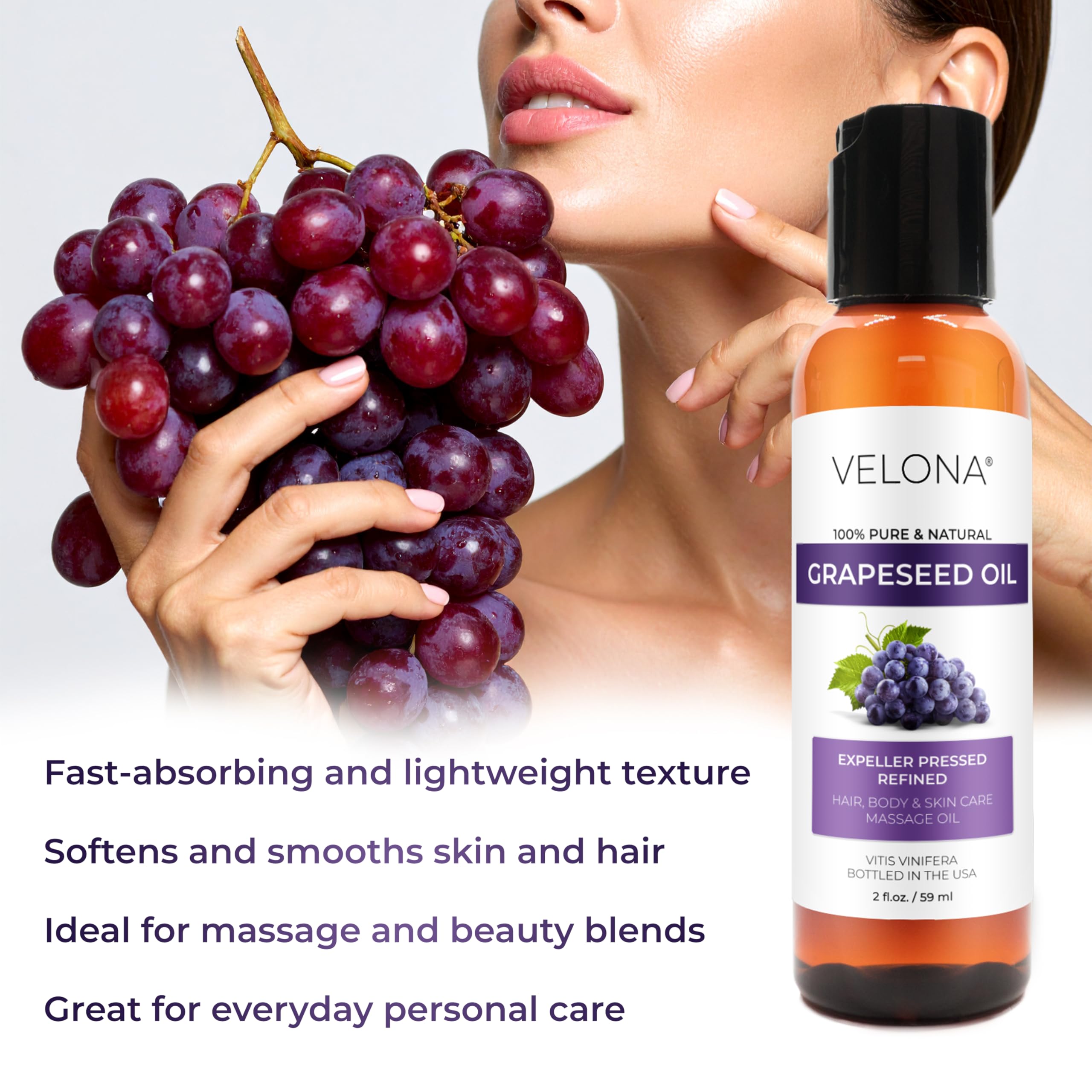Amazon.com : velona Grapeseed Oil 2 fl oz | 100% Pure and Natural