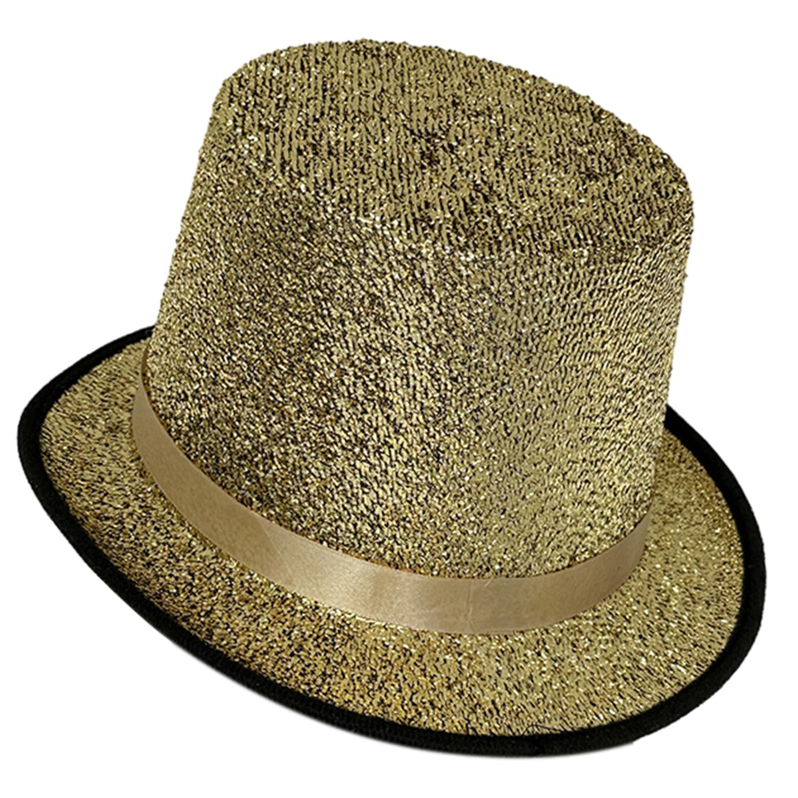 MHADBKH Modern Fedora Top Hat Victorian Age Blingbling Short Brim Flickering Glitter Magician for Holiday Stage Hat