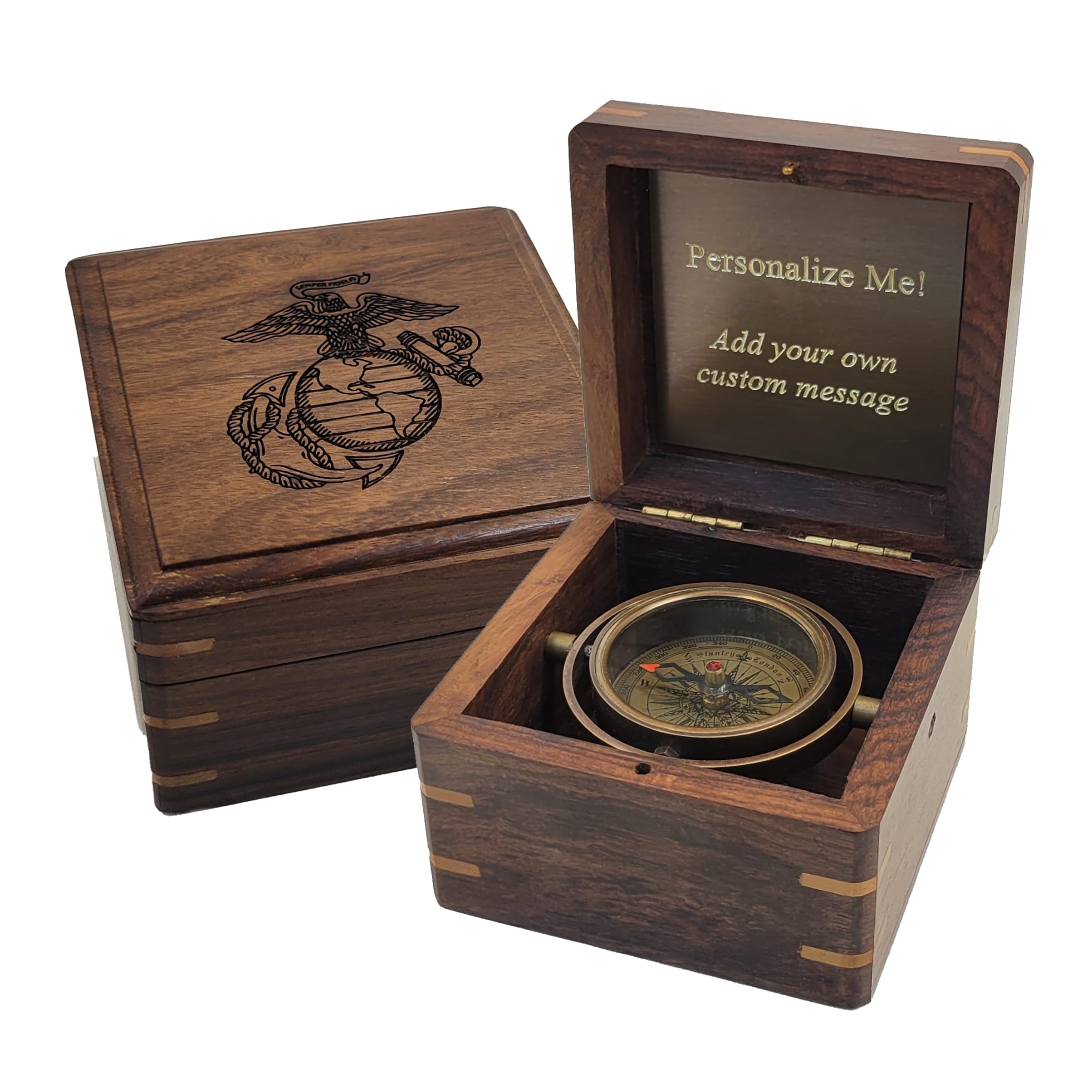 Unique Engraved Compass Gifts Personalized for US Army, Air Force, Coast Guard, Marines, Navy | Military Graduation, Promotion, and Veteran Retirement Gift (Design My Own, 3.5 Inch Boxed Compass)
