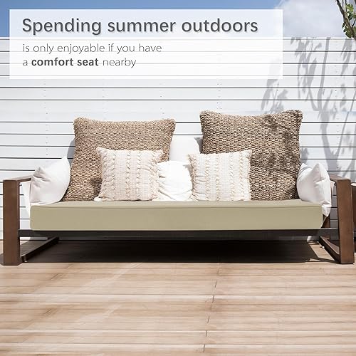 Miniatura 6 de Favoyard - Cojín de banco para exteriores de 59 x 18 pulgadas, impermeable, para muebles de patio, el color resiste 3 años, para el sofá de jardín o