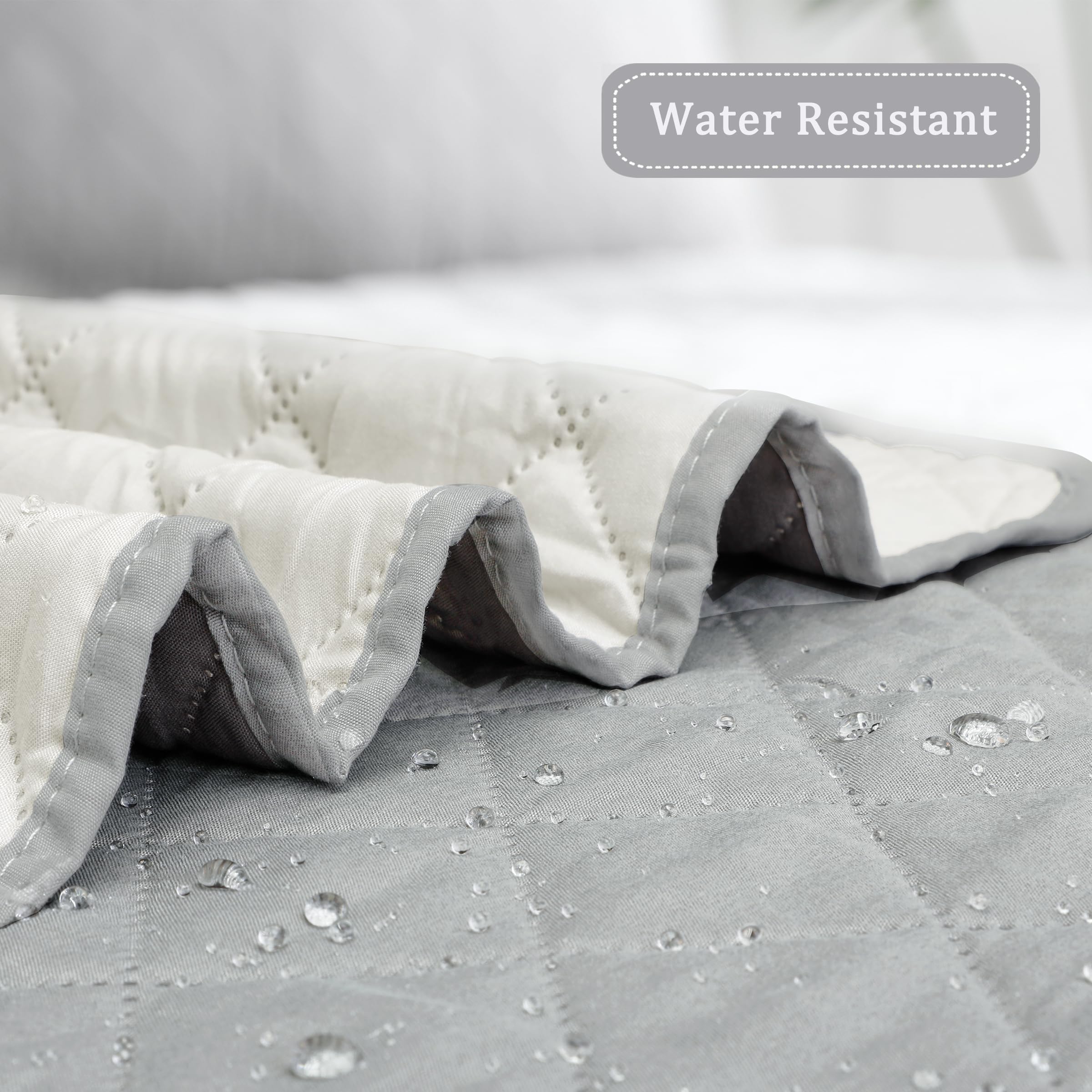 Easy-Going Wasserdichter Sofabezug – 250 X 228 Cm, Wendbar Grau/hellgrau, Für Haustiere & Kinder, Maschinenwaschbar