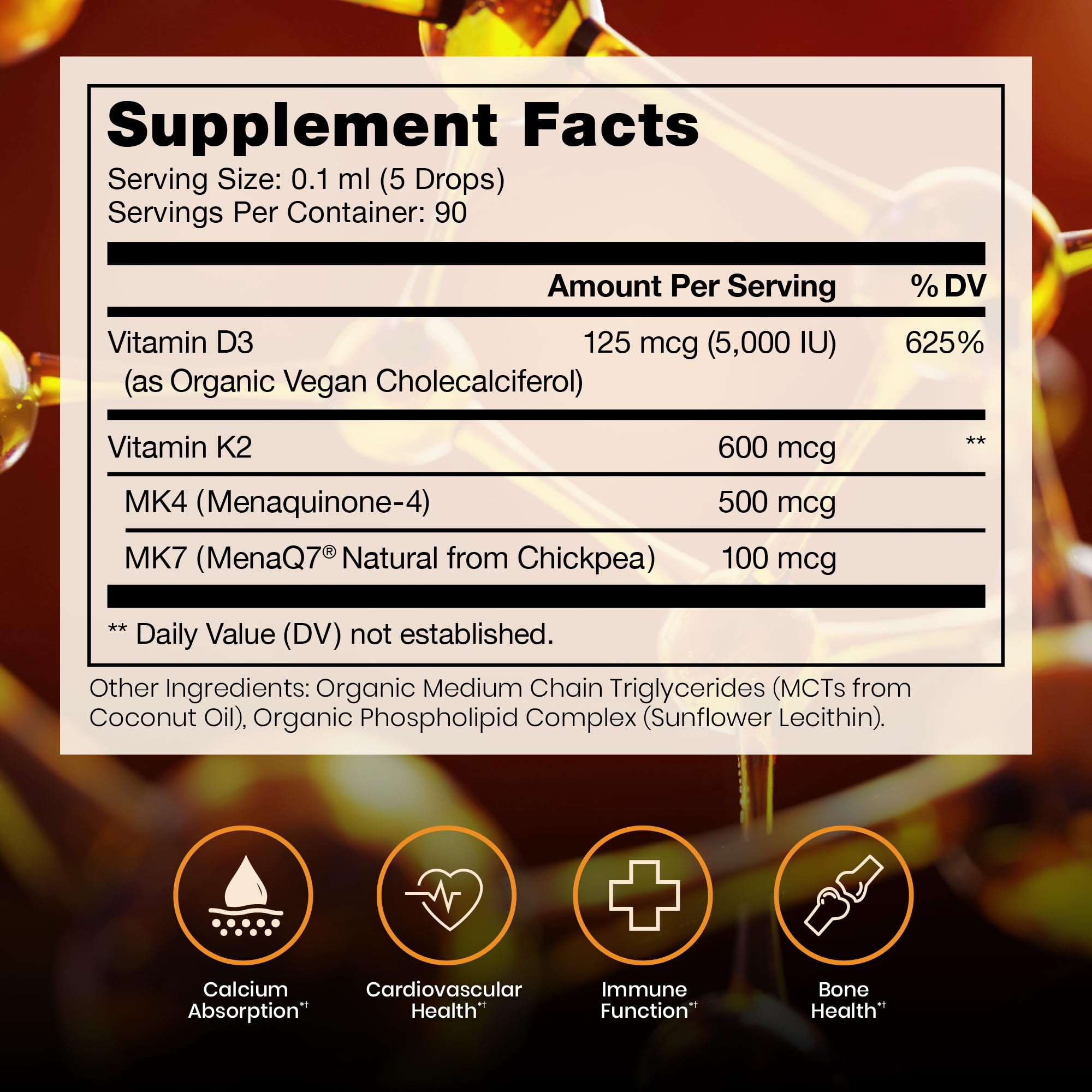 Pure Therapro Rx Vegan D3 + K2, Bone & Heart Health, 5000 IU, 90 Servings — Amazon image 2