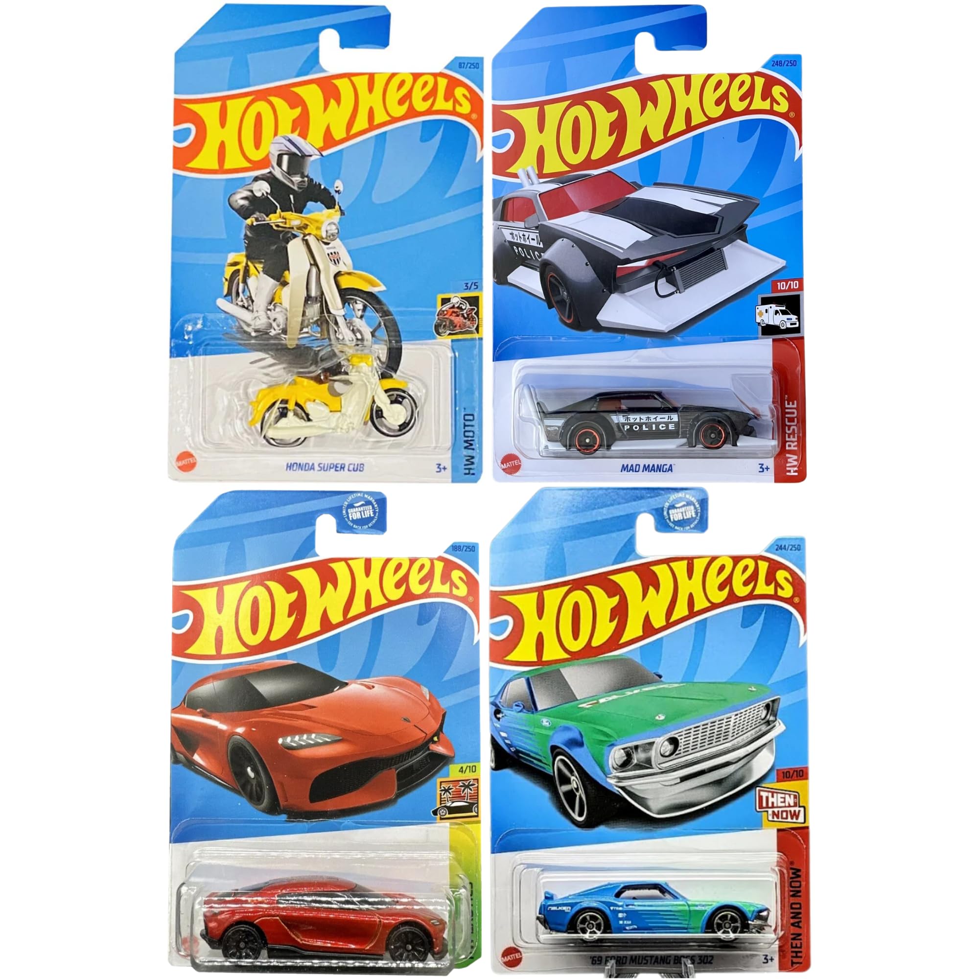 Hot Wheels 1:64 Scale Cars, Racecars, Trucks & Bikes - (4 Pack - Set 3) โ image 1
